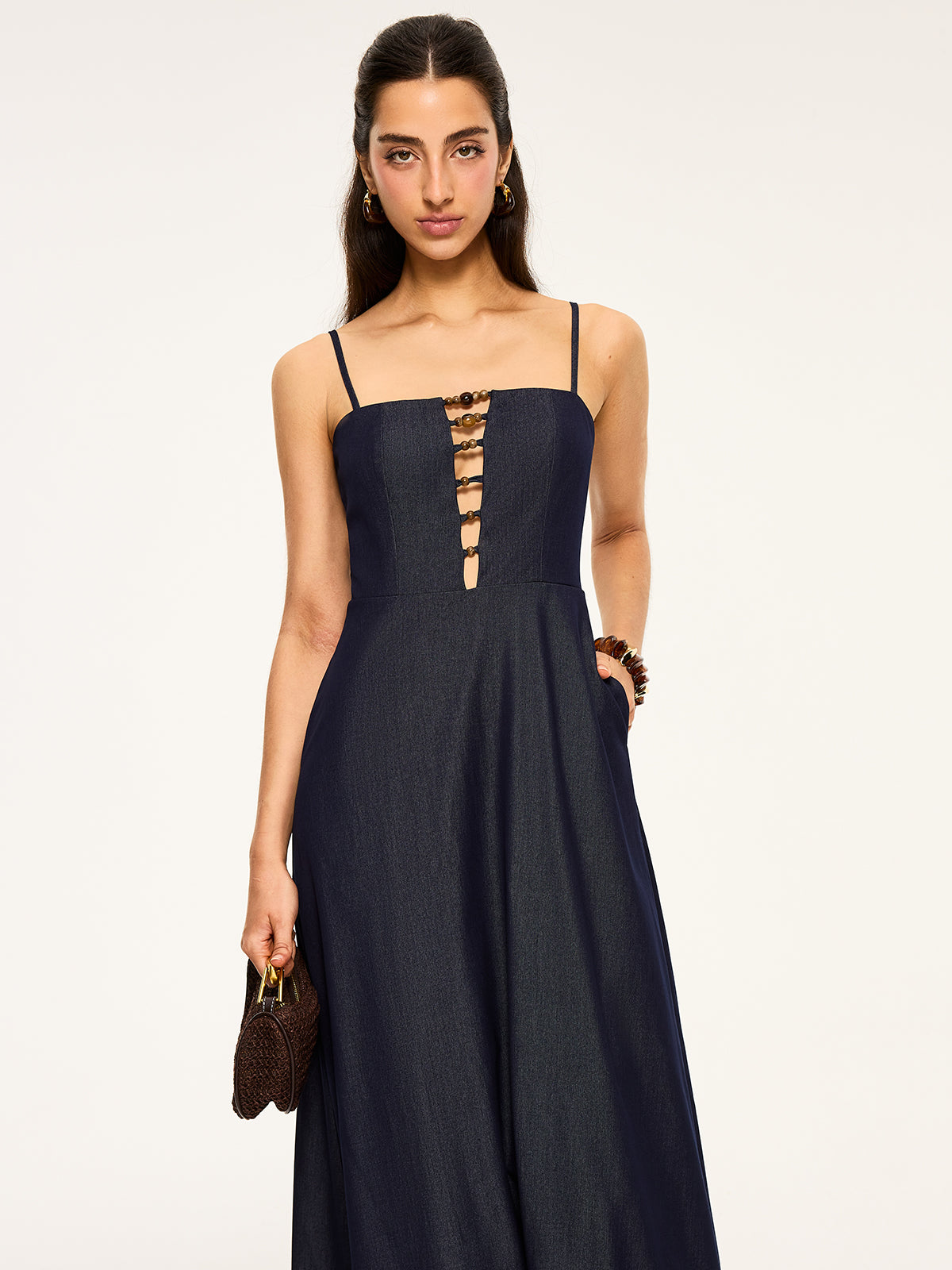 Cut-Out Maxi Dress-Chicvia