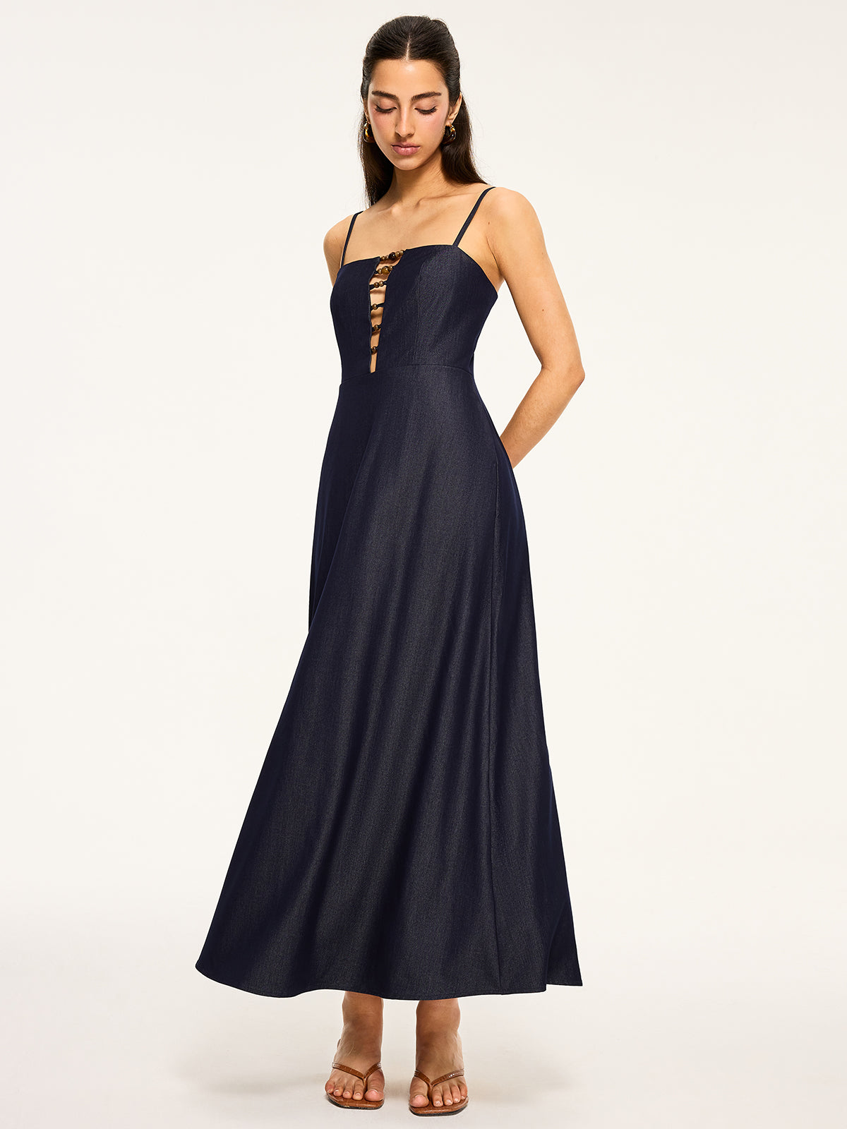 Cut-Out Maxi Dress-Chicvia