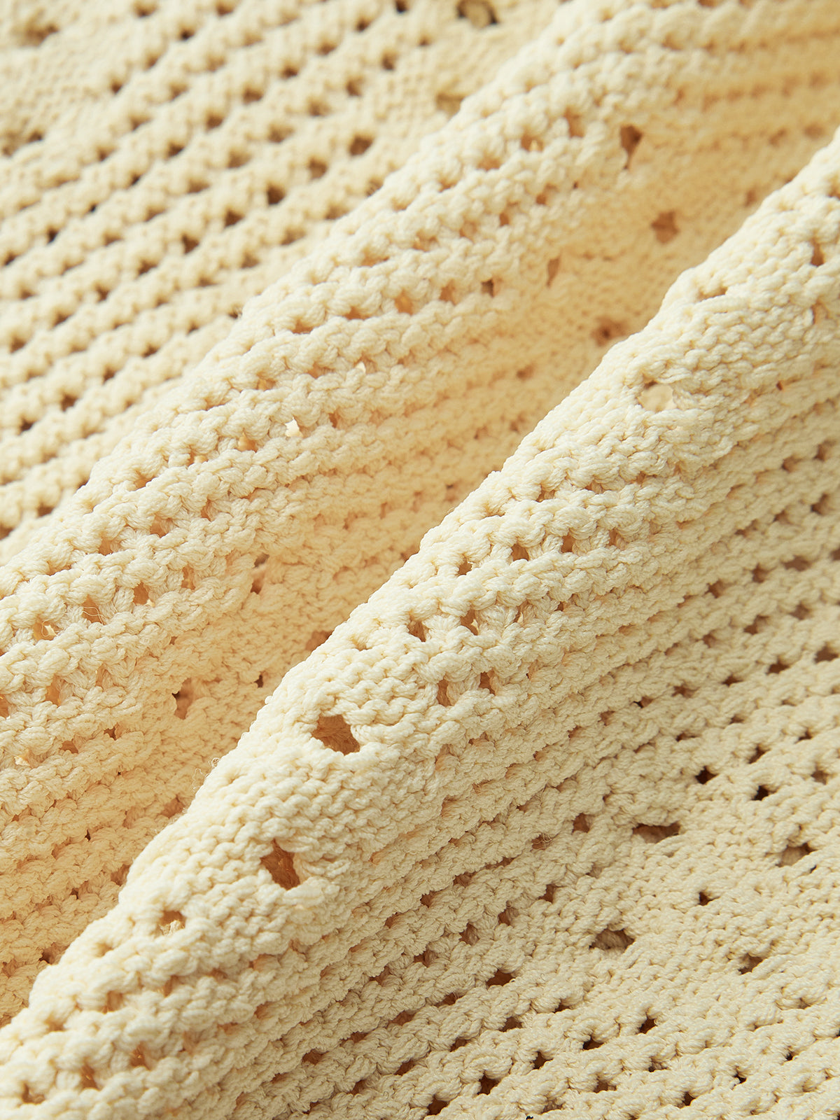 Crochet Knit Vest with Floral Detail-Chicvia