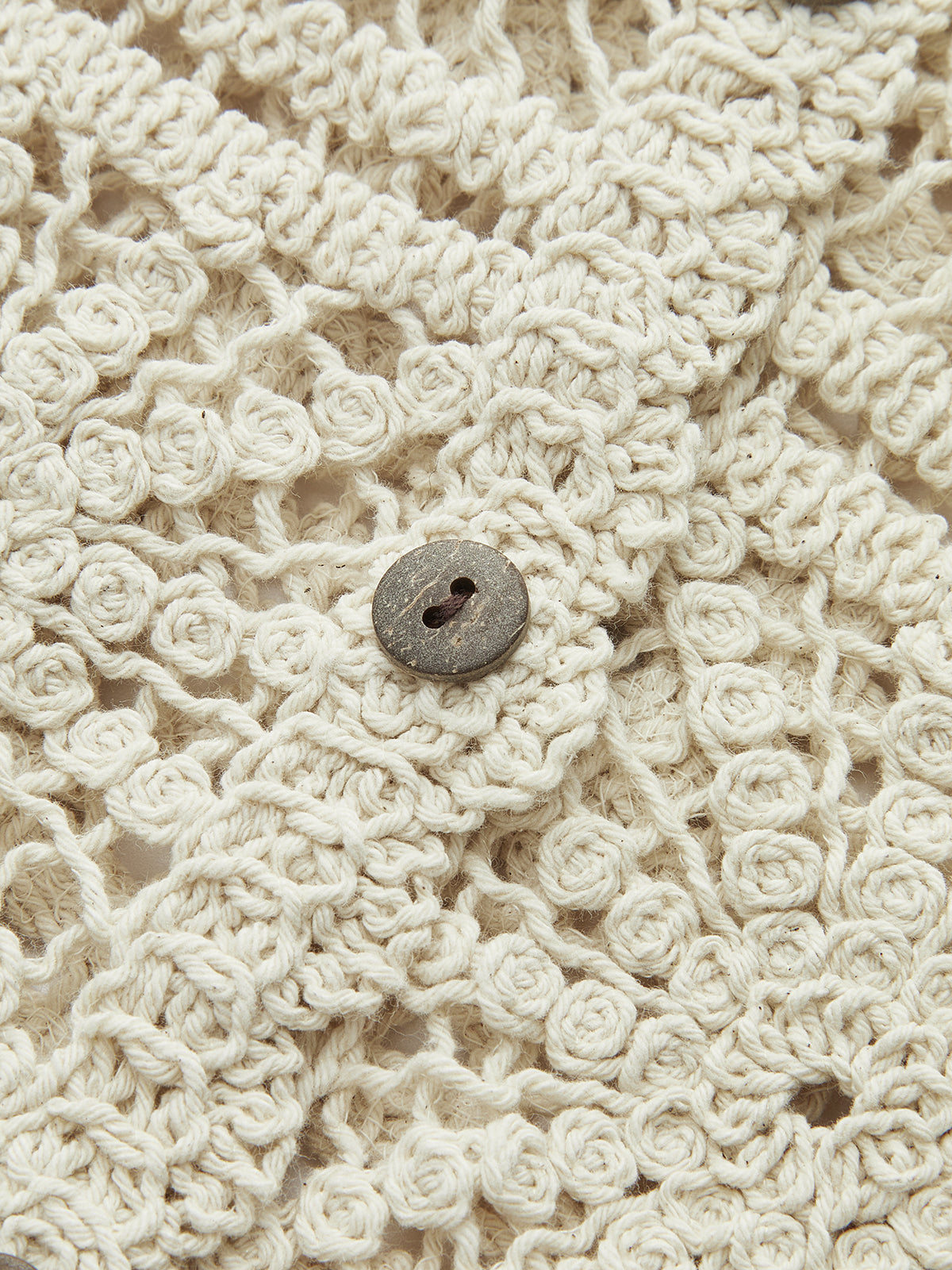 Crochet Knit Vest with Button Front-Chicvia