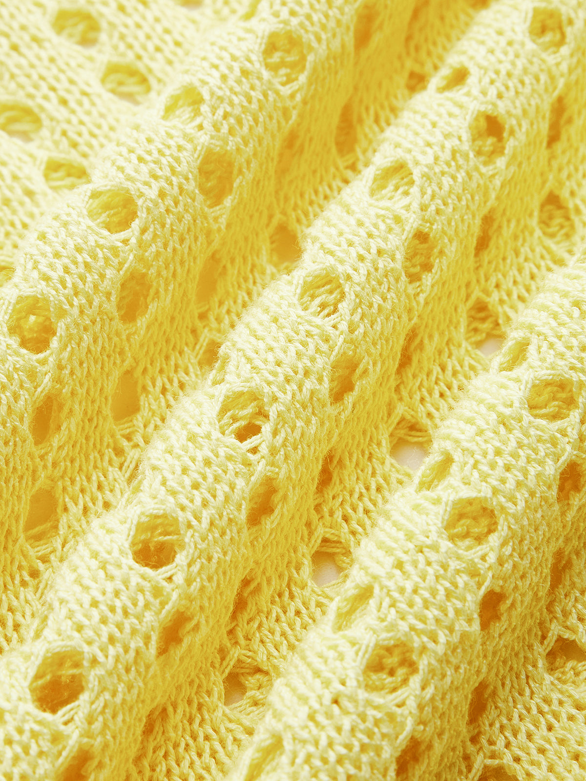 Openwork Knit Polo Top-Chicvia