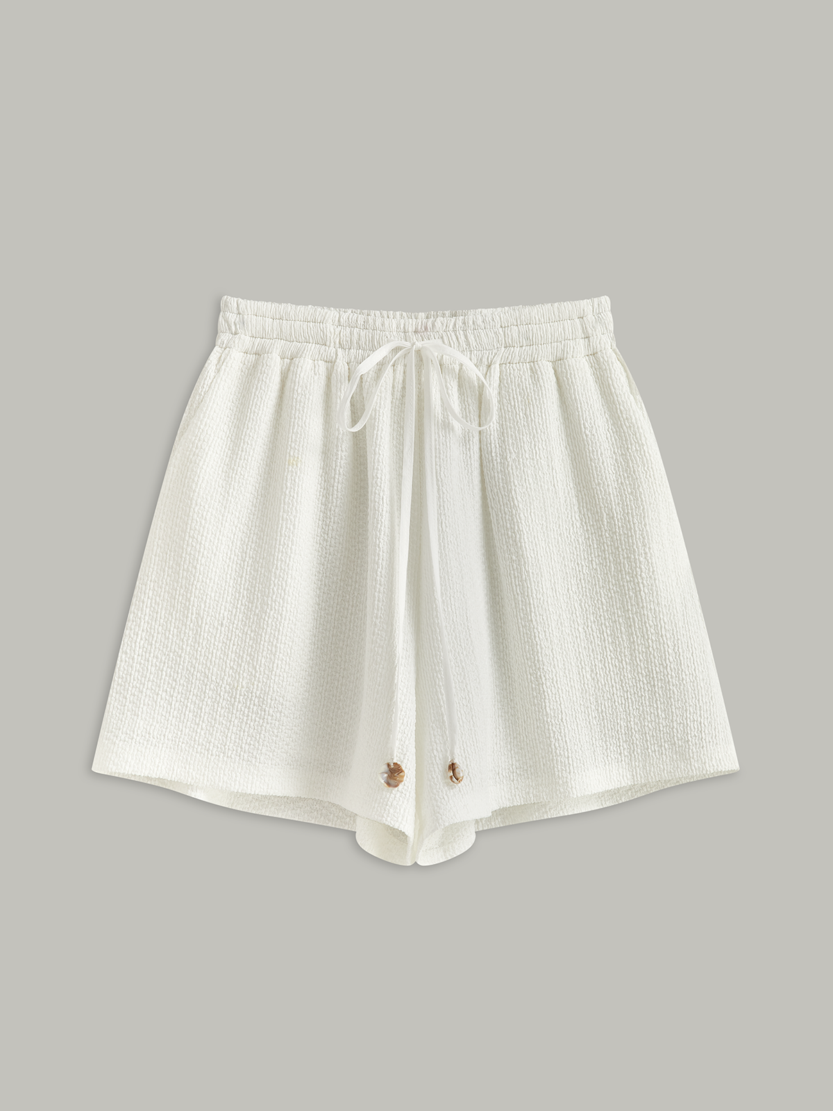 Button-Front Loose-Fit Shorts Set-Chicvia