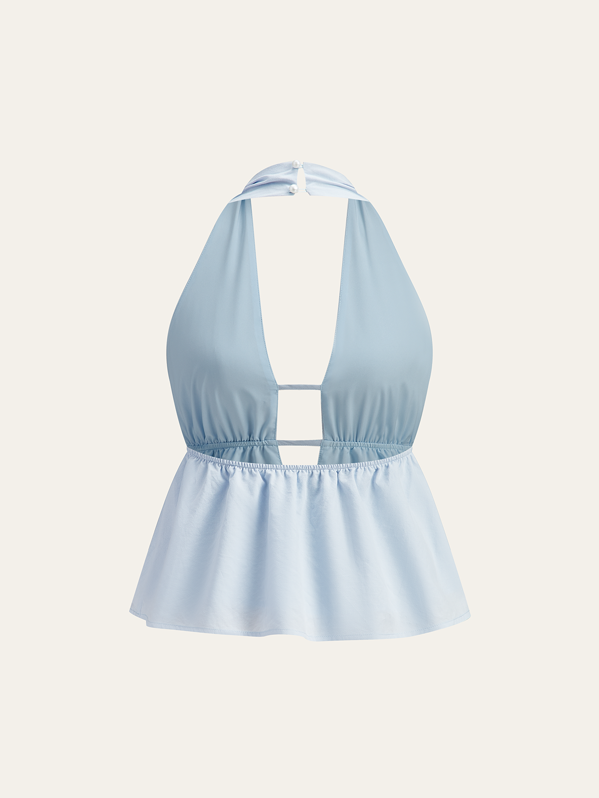 Halter Neck Top and Drawstring Skirt Set-Chicvia