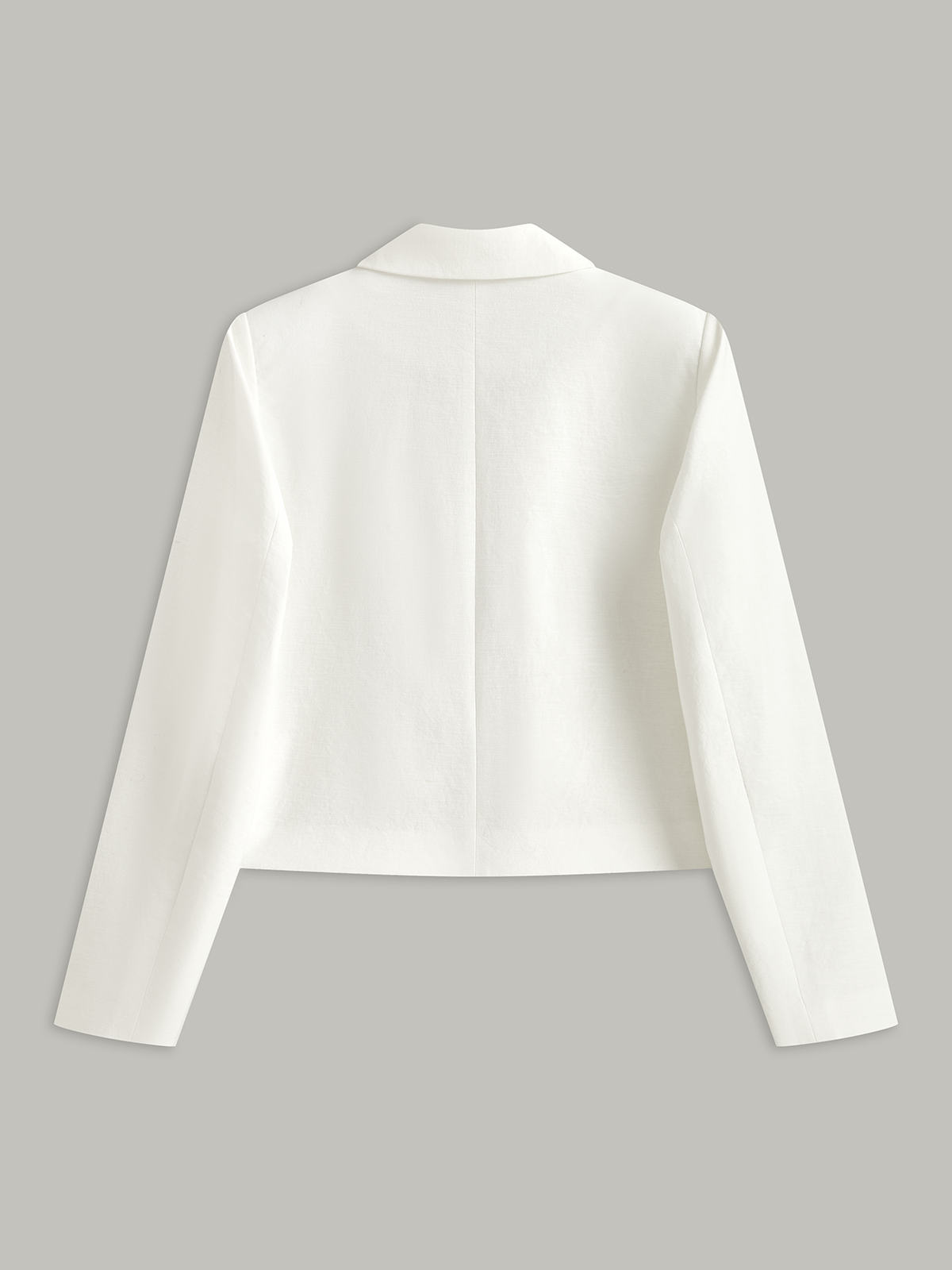 Cotton & Linen Cropped Blazer with Bow-Chicvia