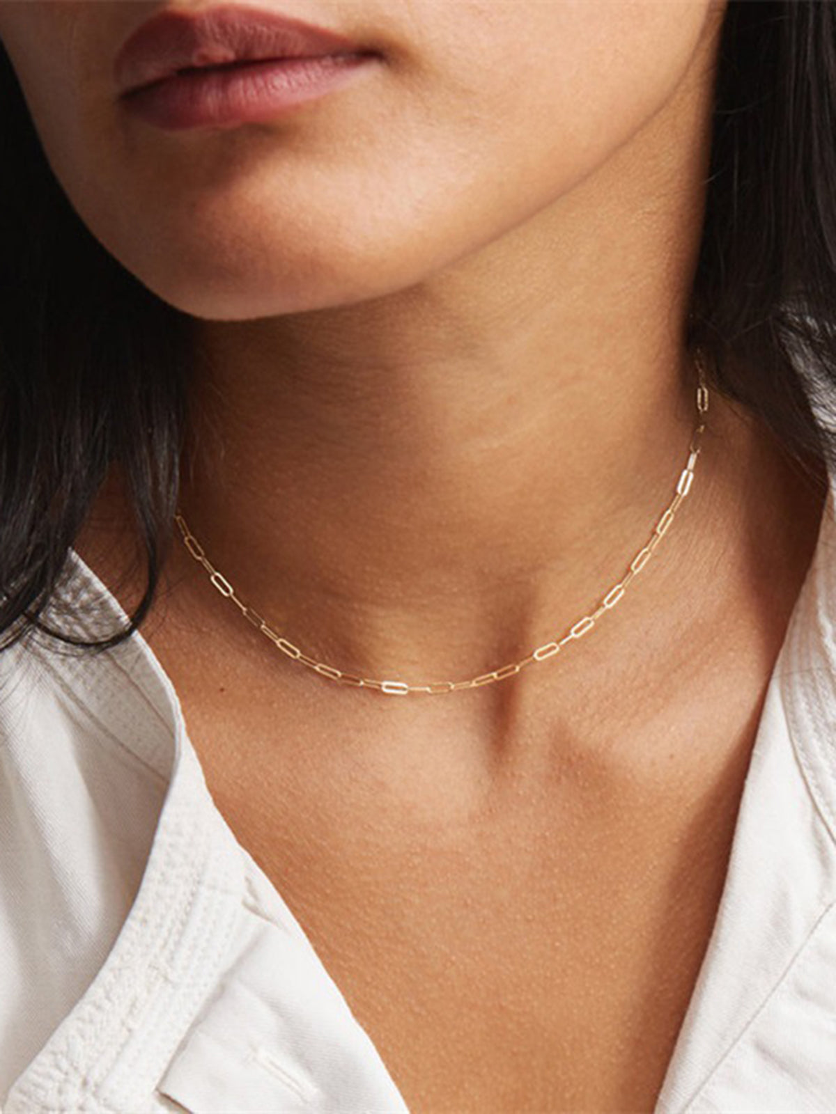 Oval Link Necklace-Chicvia