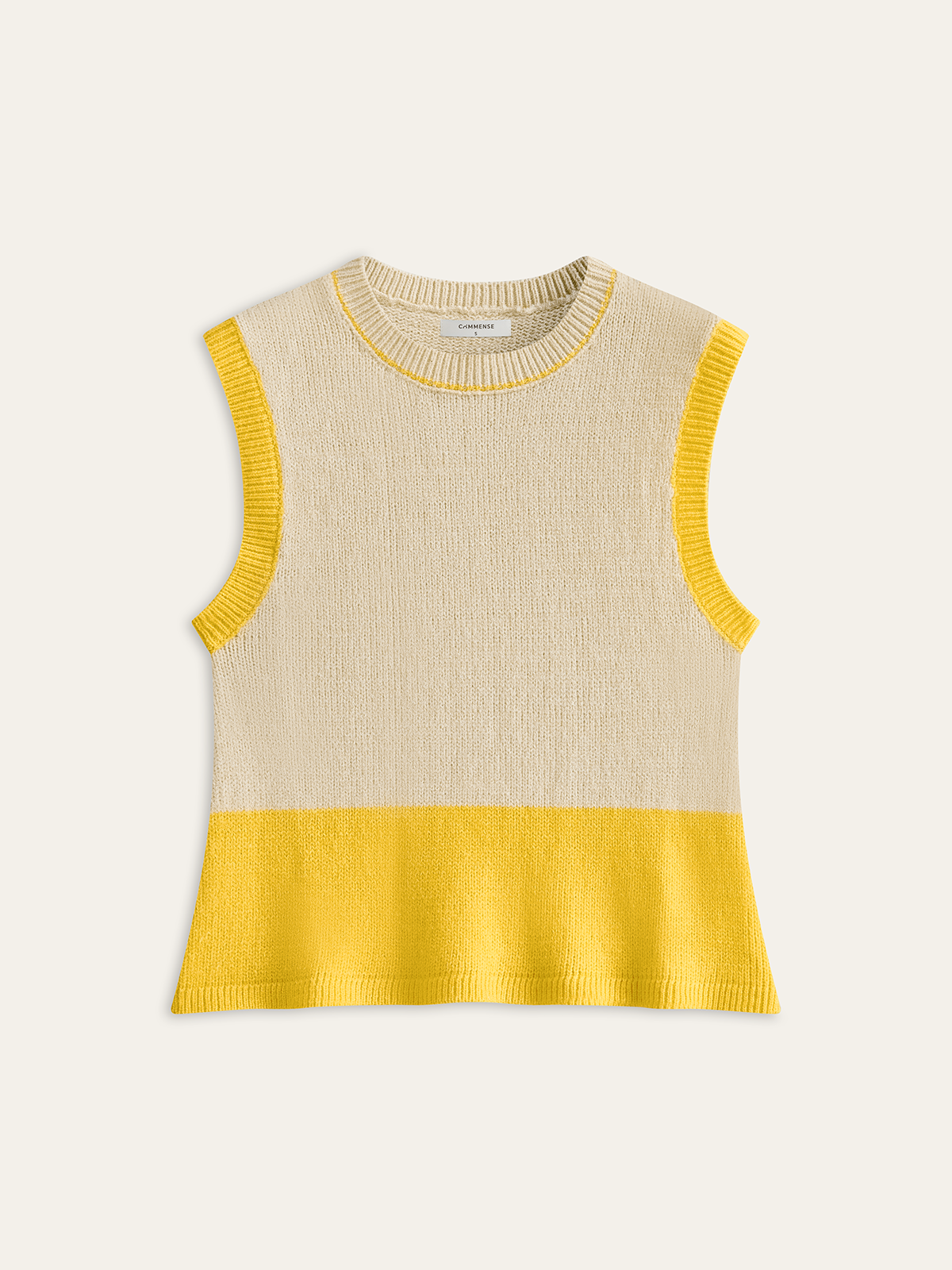 Knitted Colorblock Sweater Vest-Chicvia