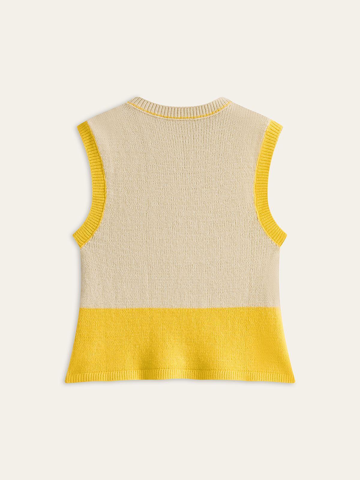 Knitted Colorblock Sweater Vest-Chicvia
