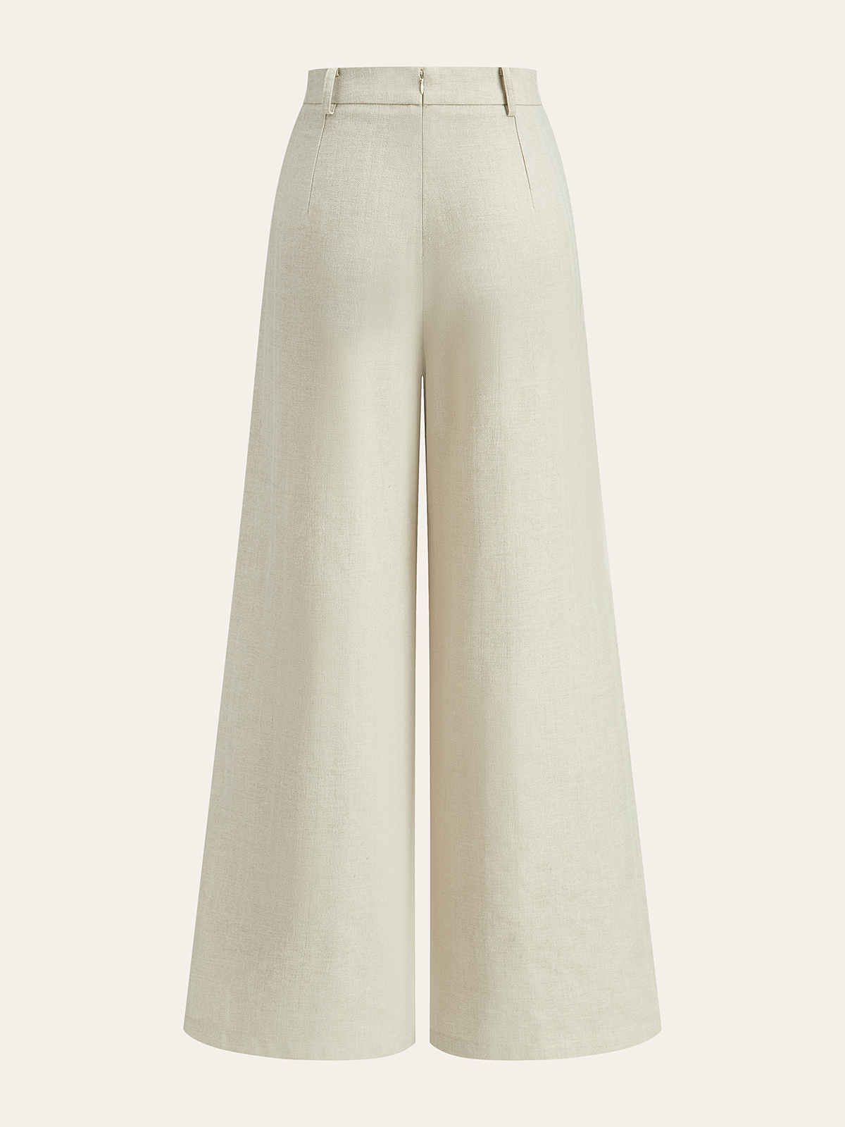Linen Blend Wide-Leg Pants-Chicvia
