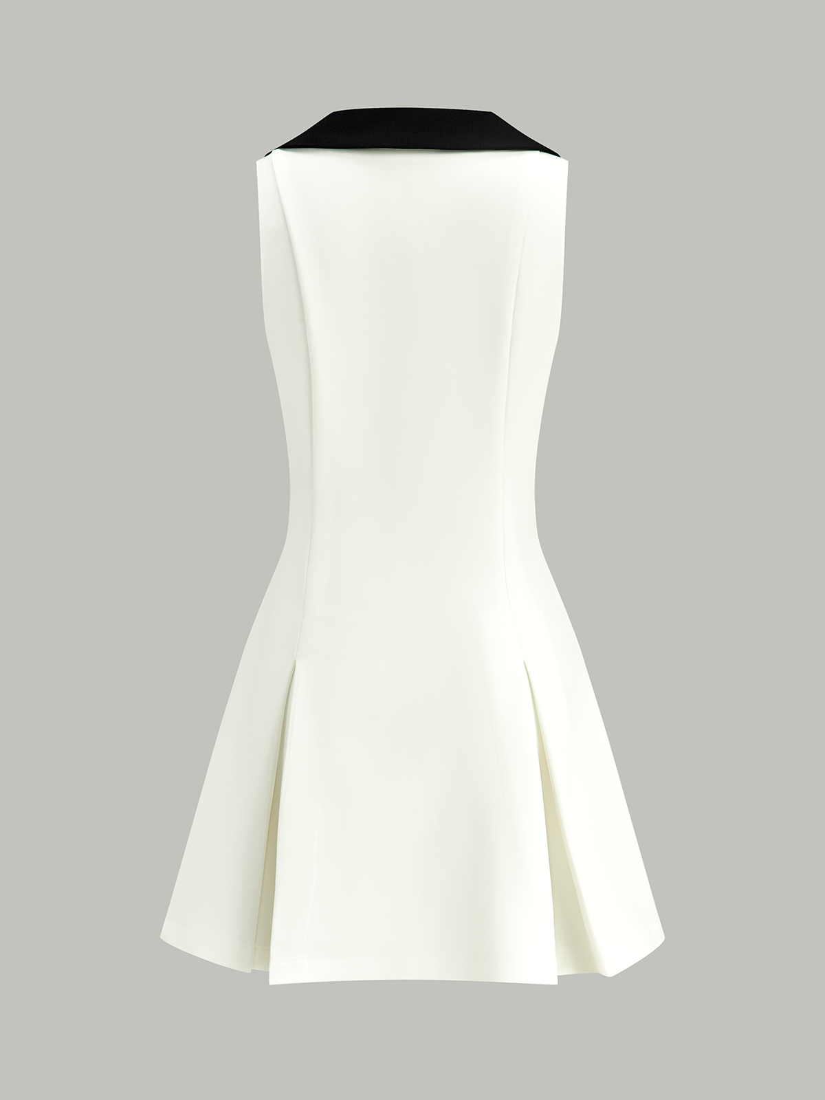 Golden Button Colorblock Midi Dress-Chicvia