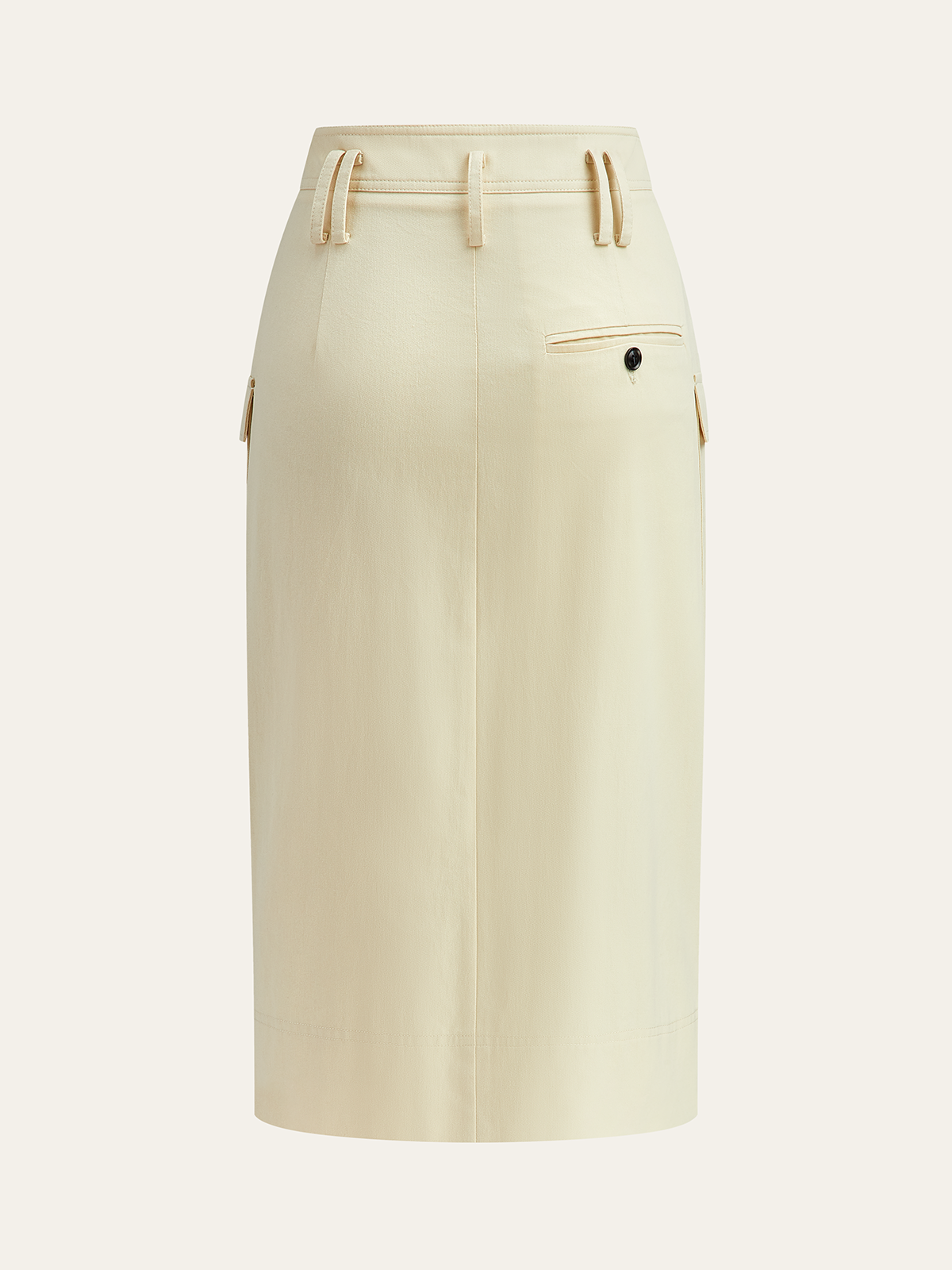 Pocketed Button-Front Midi Skirt-Chicvia