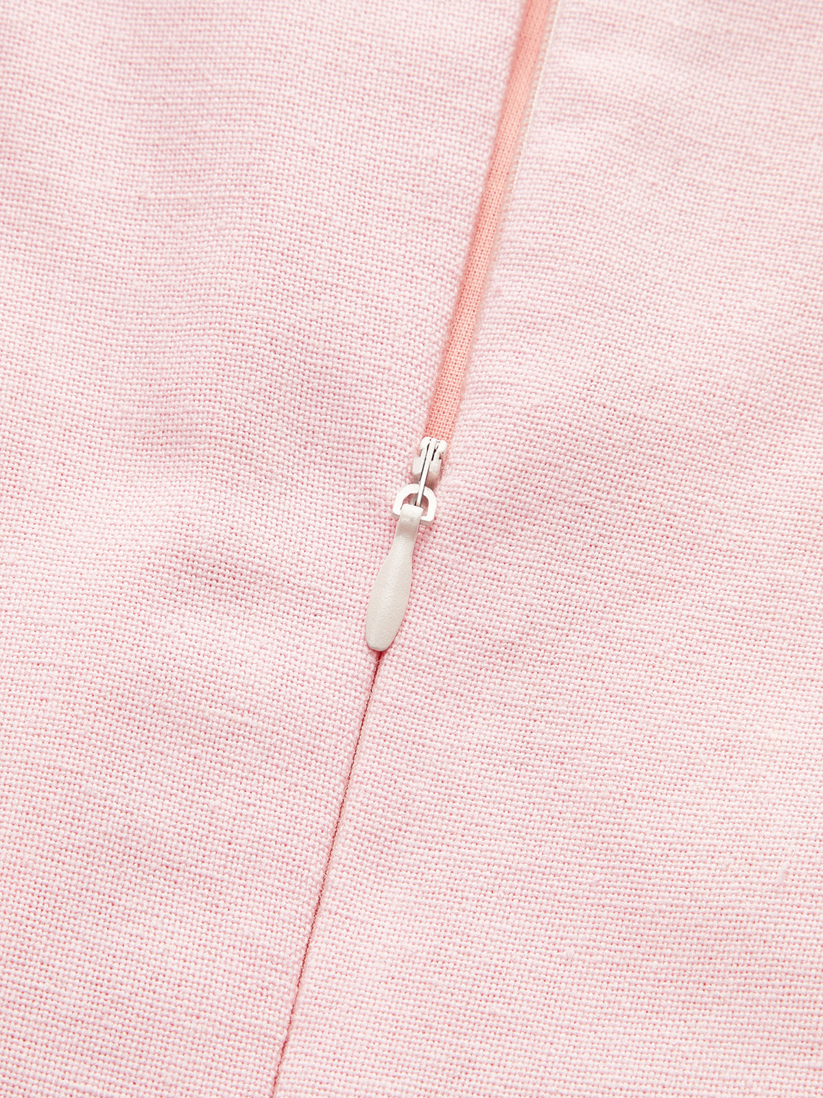 Linen & Cotton Embroidered Trim Mini Dress-Chicvia