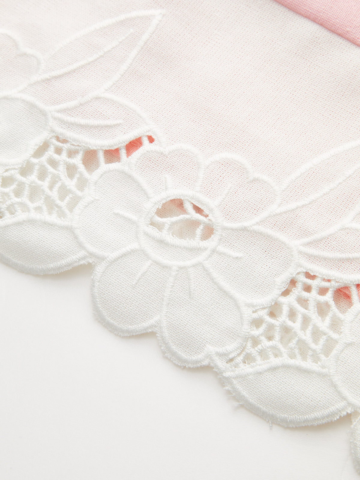 Linen & Cotton Embroidered Trim Mini Dress-Chicvia