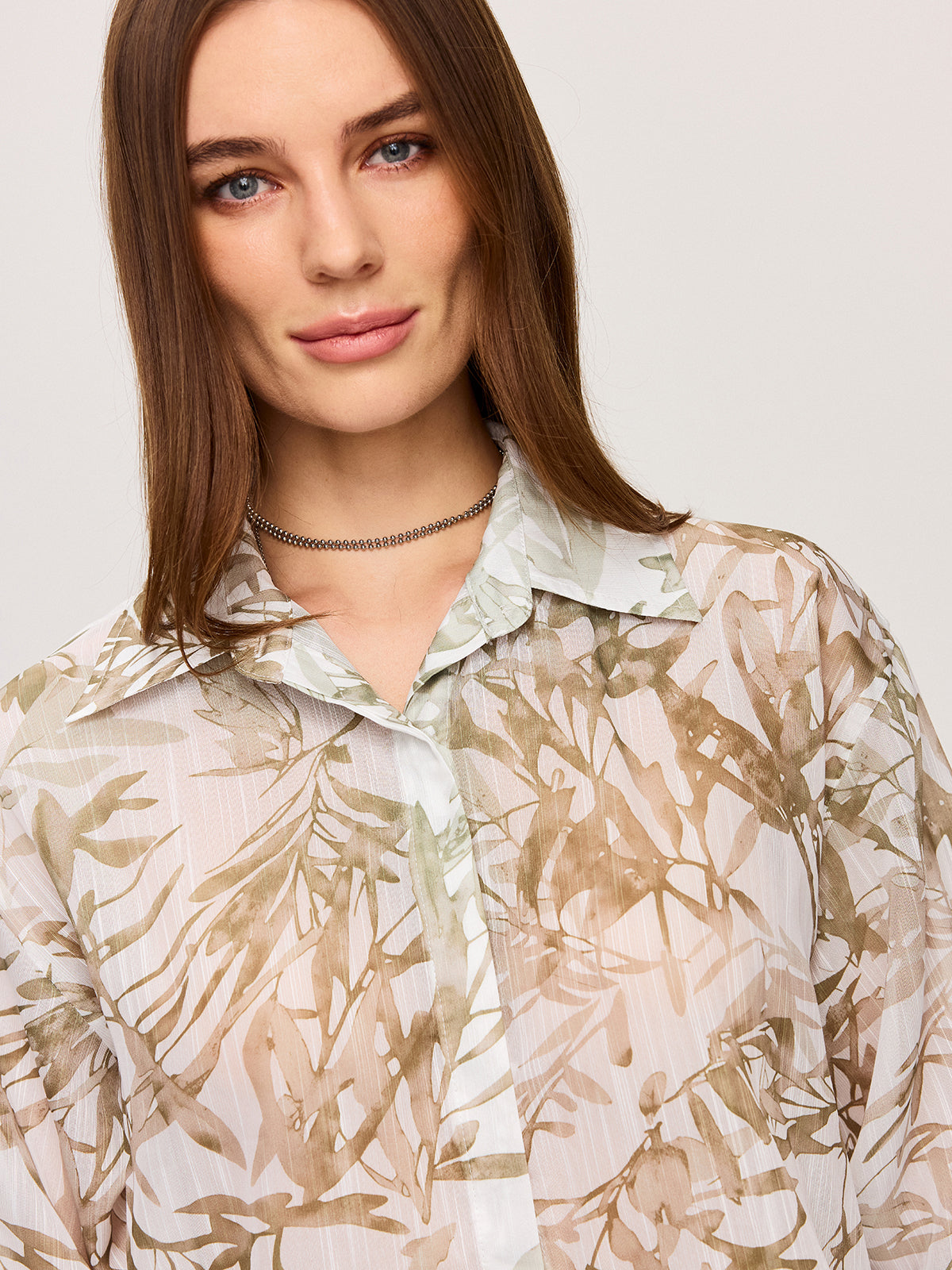 Leaf Printed Shorts Set-Chicvia