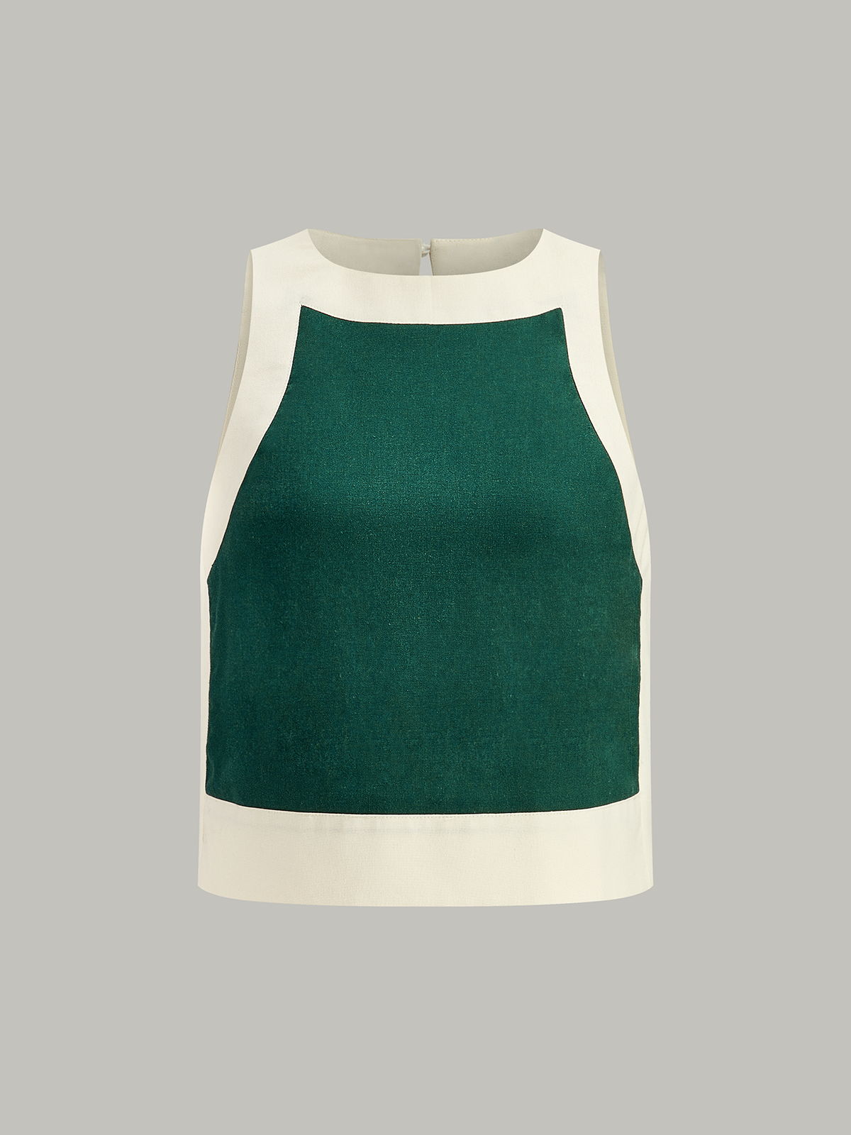 Contrast Trim Crop Top and Wide-Leg Pants Set-Chicvia