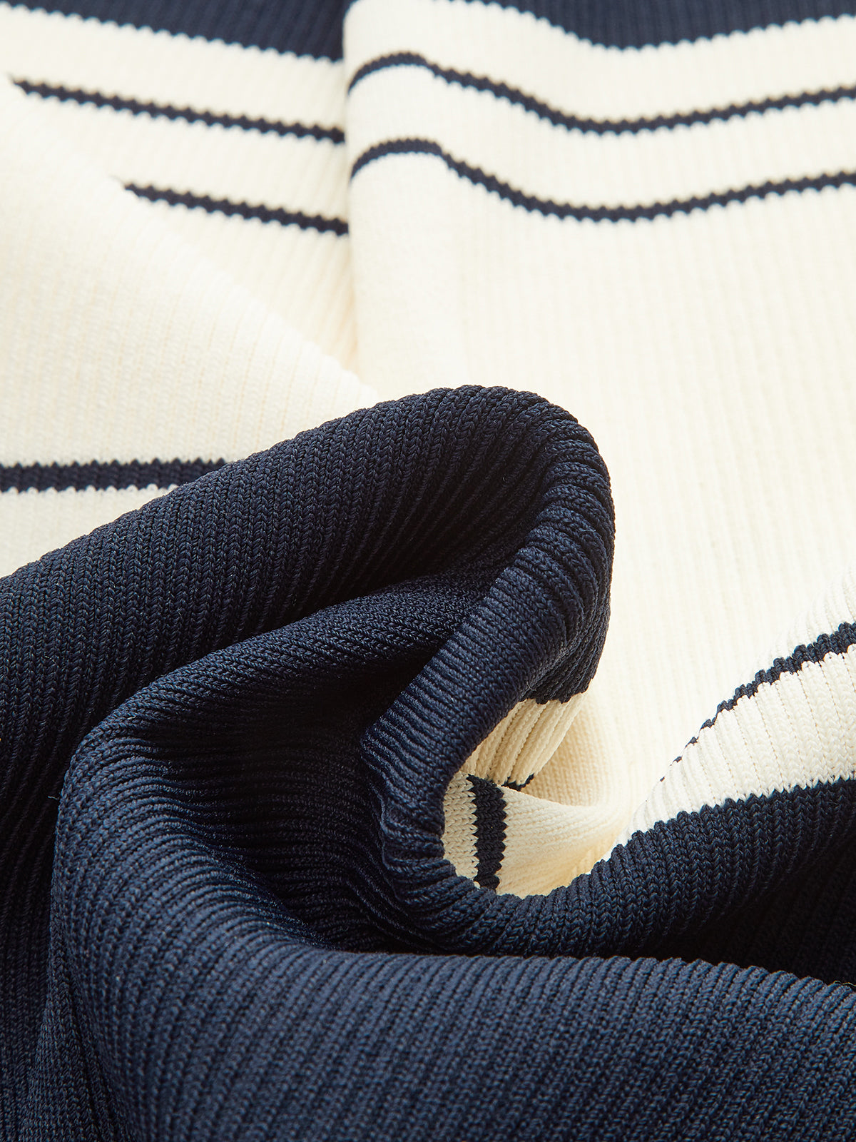 Contrast Color Striped Knit Top-Chicvia