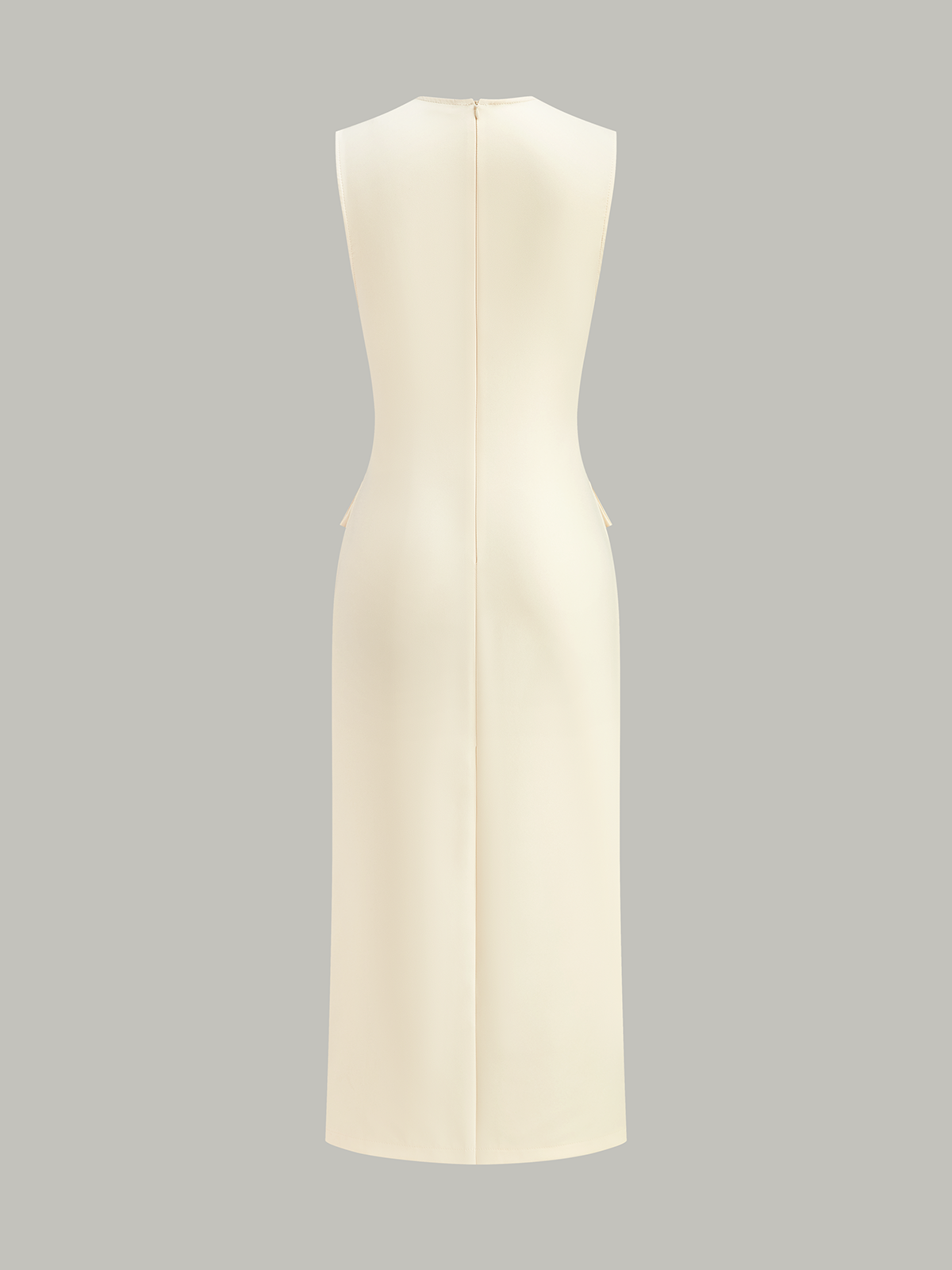 Button-Front Belted Maxi Dress-Chicvia