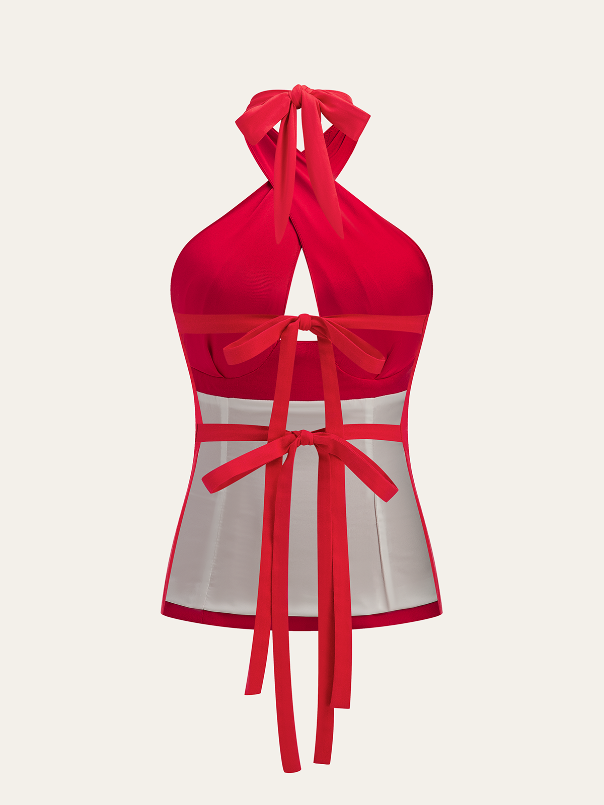 Cross Halter Backless Top-Chicvia