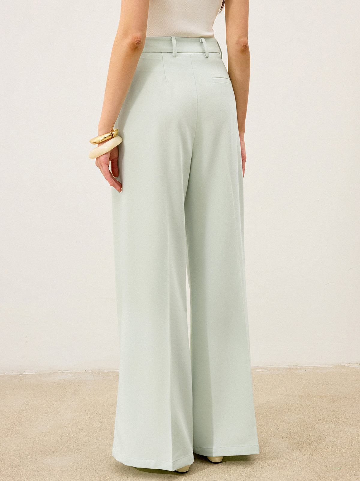High-Waisted Wide-Leg Pants-Chicvia
