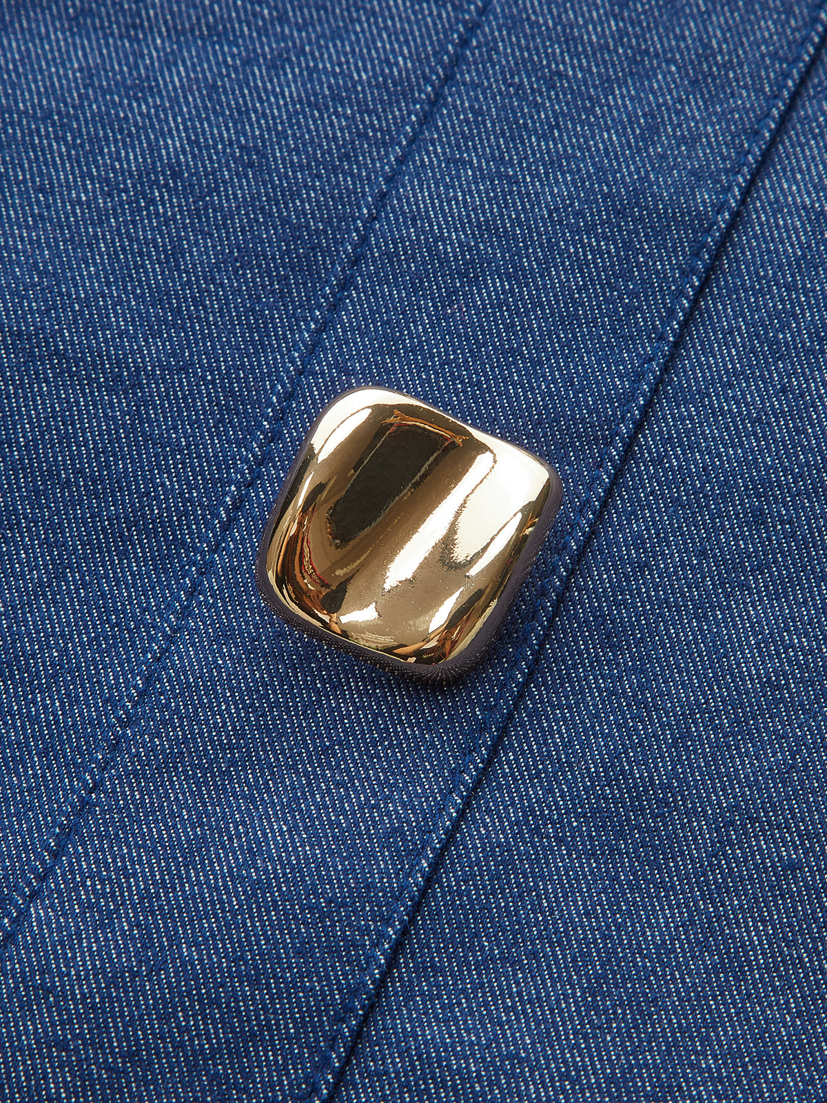 Cotton-Paneled Faux Denim Tank Top-Chicvia