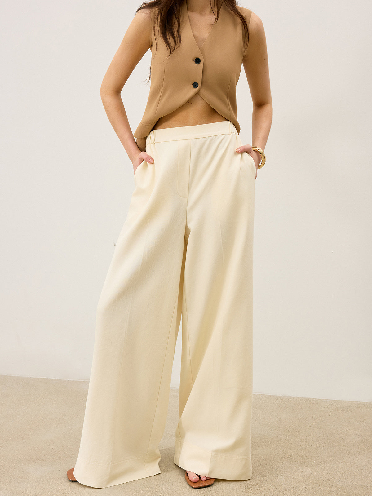 Pocketed Wide-Leg Pants-Chicvia