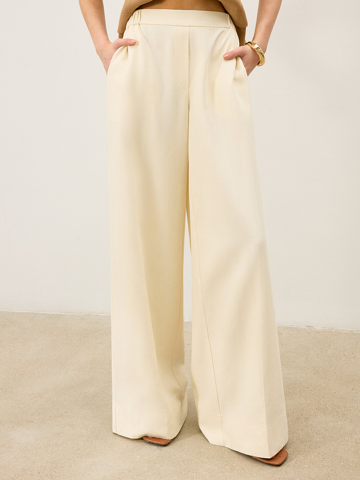 Pocketed Wide-Leg Pants-Chicvia