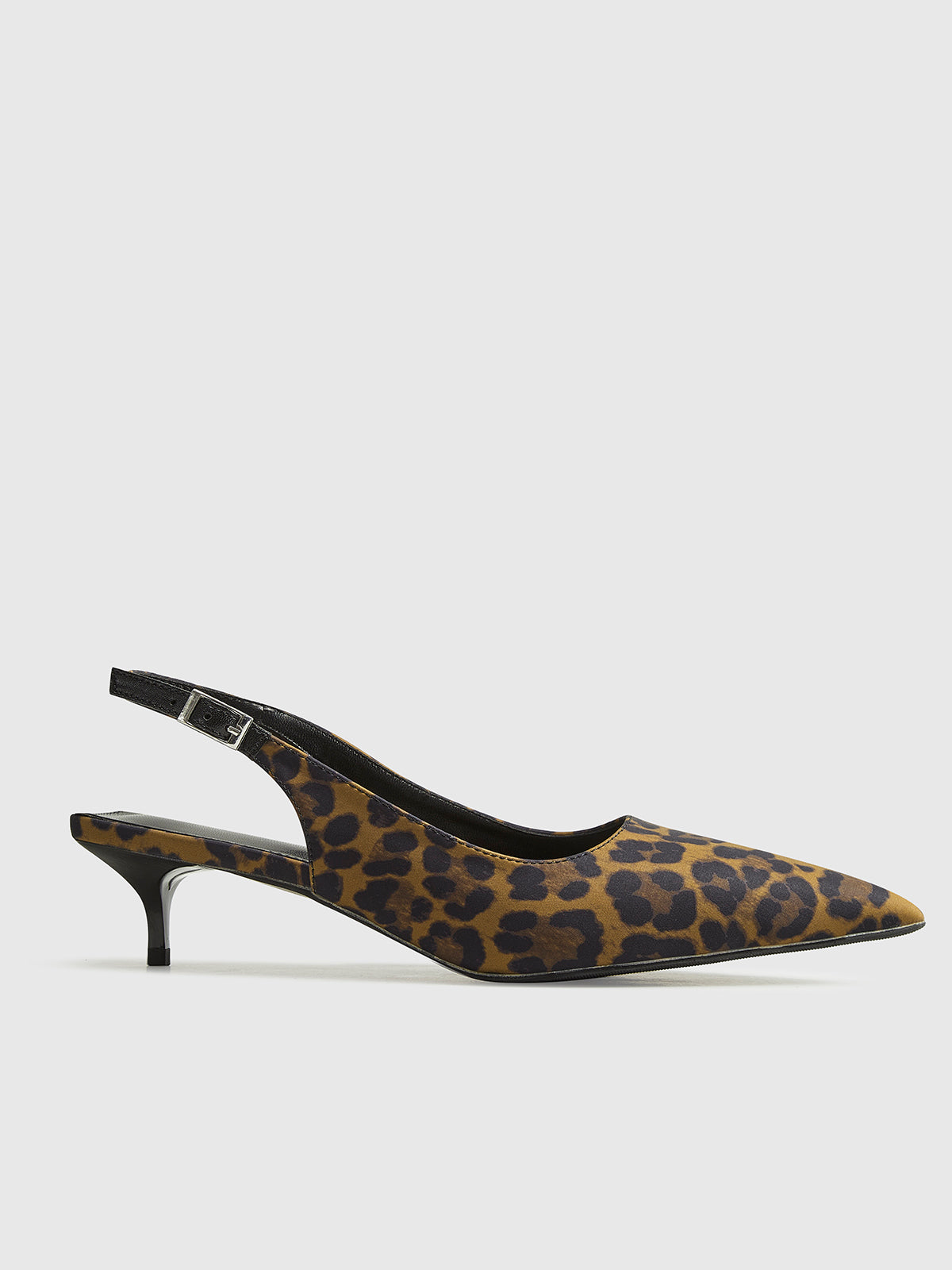 Leopard Kitten Slingback Pumps-Chicvia