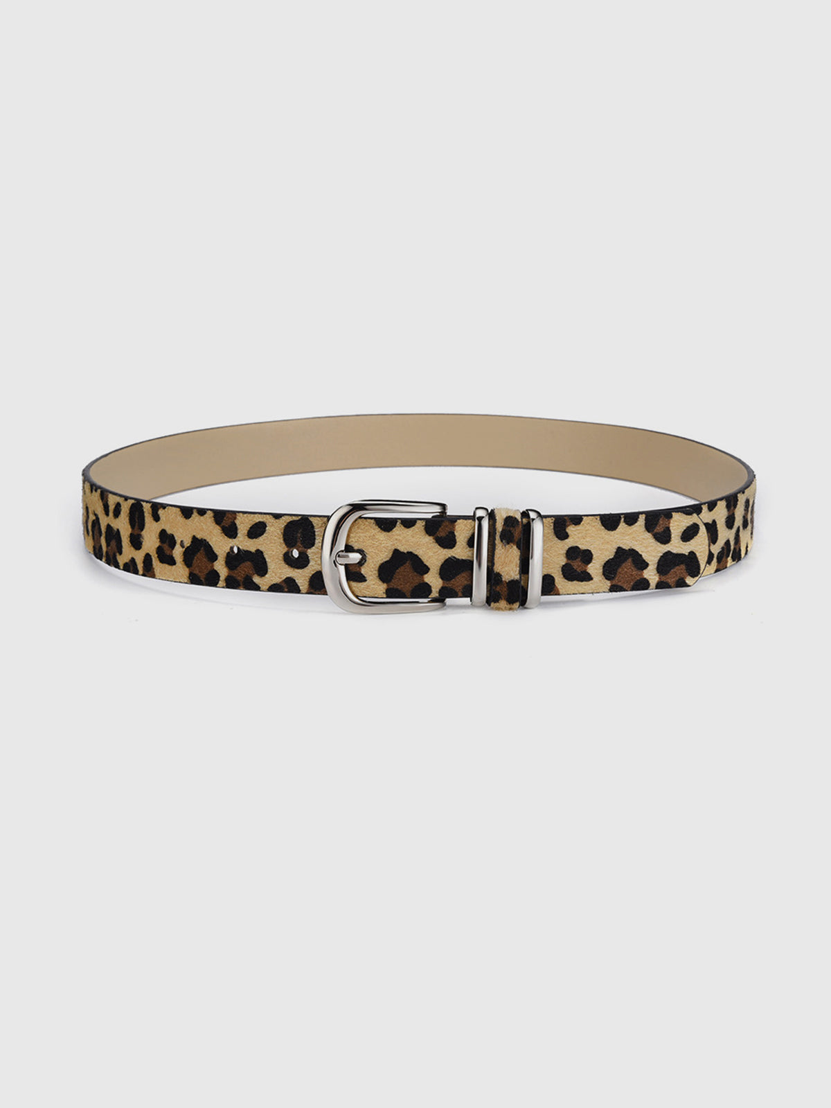 Leopard Printed Buckle Belt-Chicvia