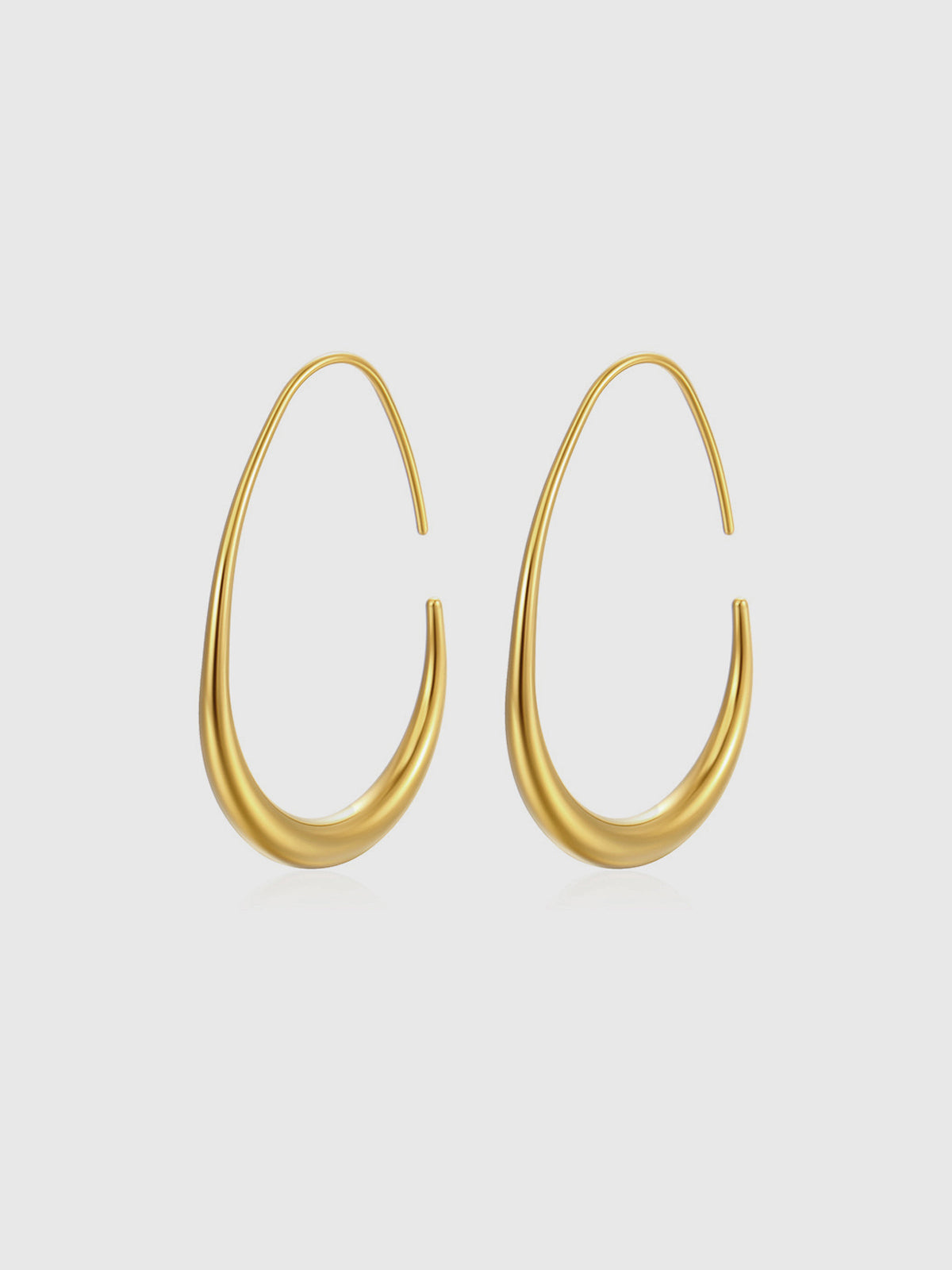 Golden Fluid Hoop Earrings-Chicvia