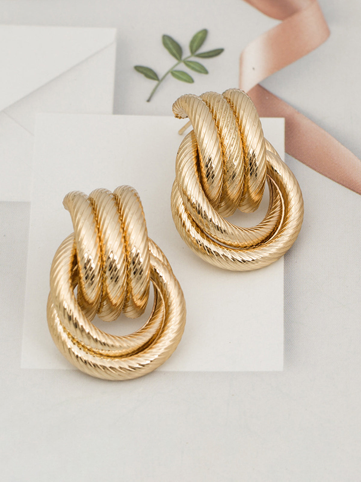 Hoop Cross Earrings-Chicvia