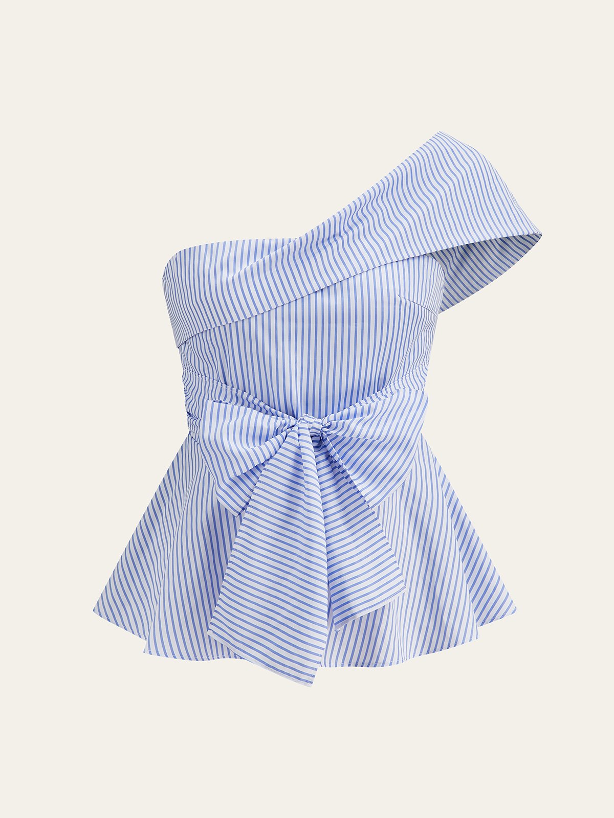 Off-Shoulder Striped Bow Tie Top-Chicvia