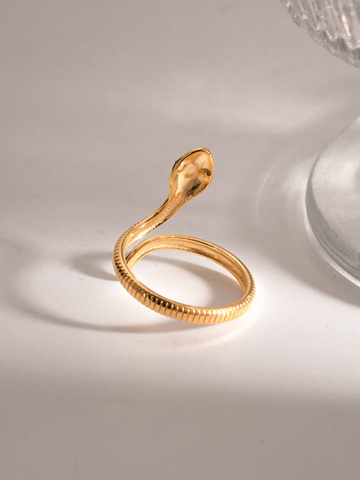 Gold-Toned Snake-Shaped Ring-Chicvia