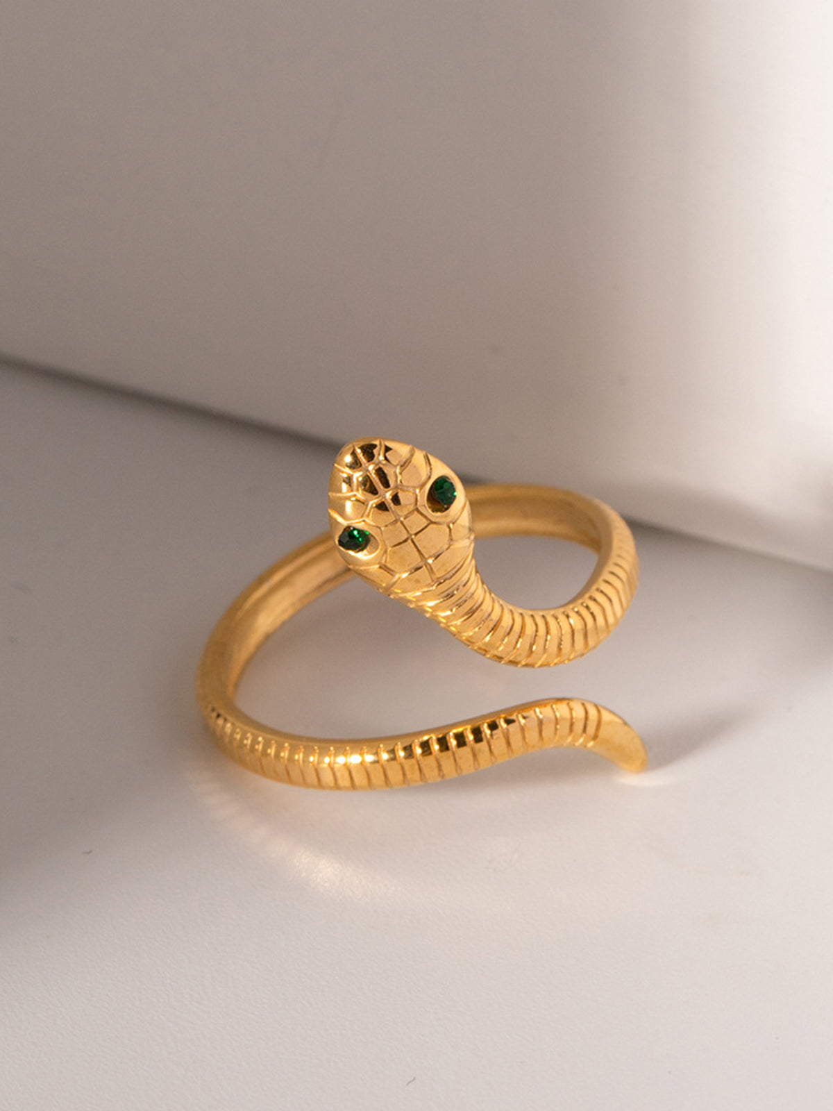 Gold-Toned Snake-Shaped Ring-Chicvia