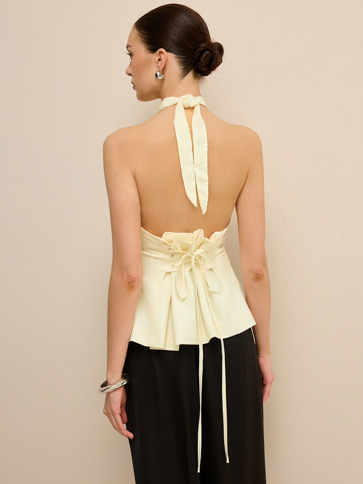 Cross-Over Halter Backless Tank Top-Chicvia