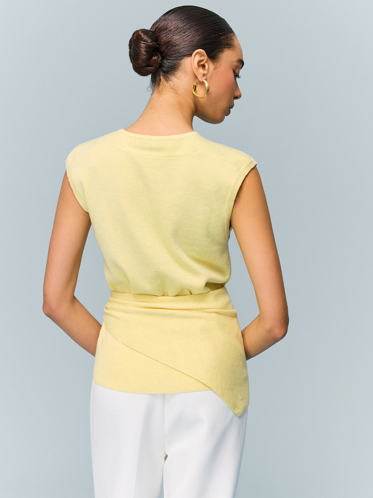 Button Knit Top with Convertible Styling Options-Chicvia