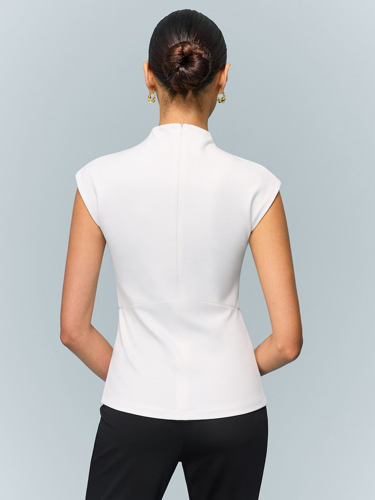 Mock Neck Corset Top-Chicvia