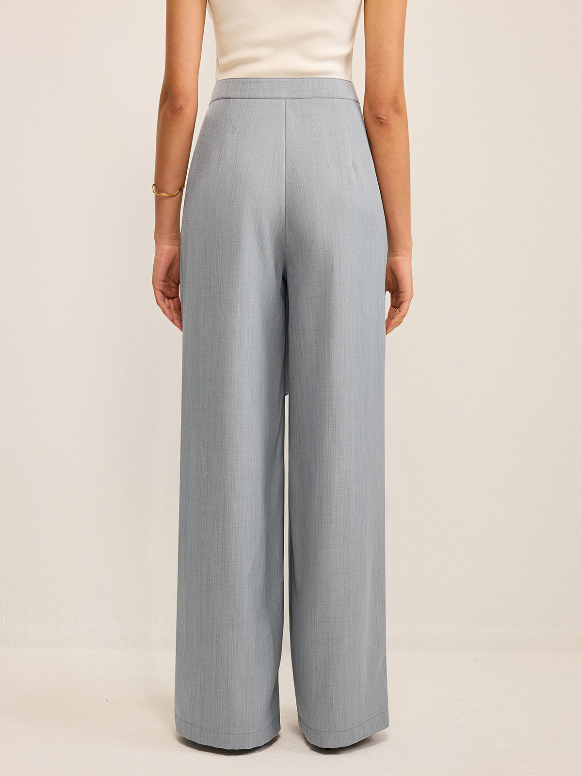 Pleated Wide-Leg Pants-Chicvia