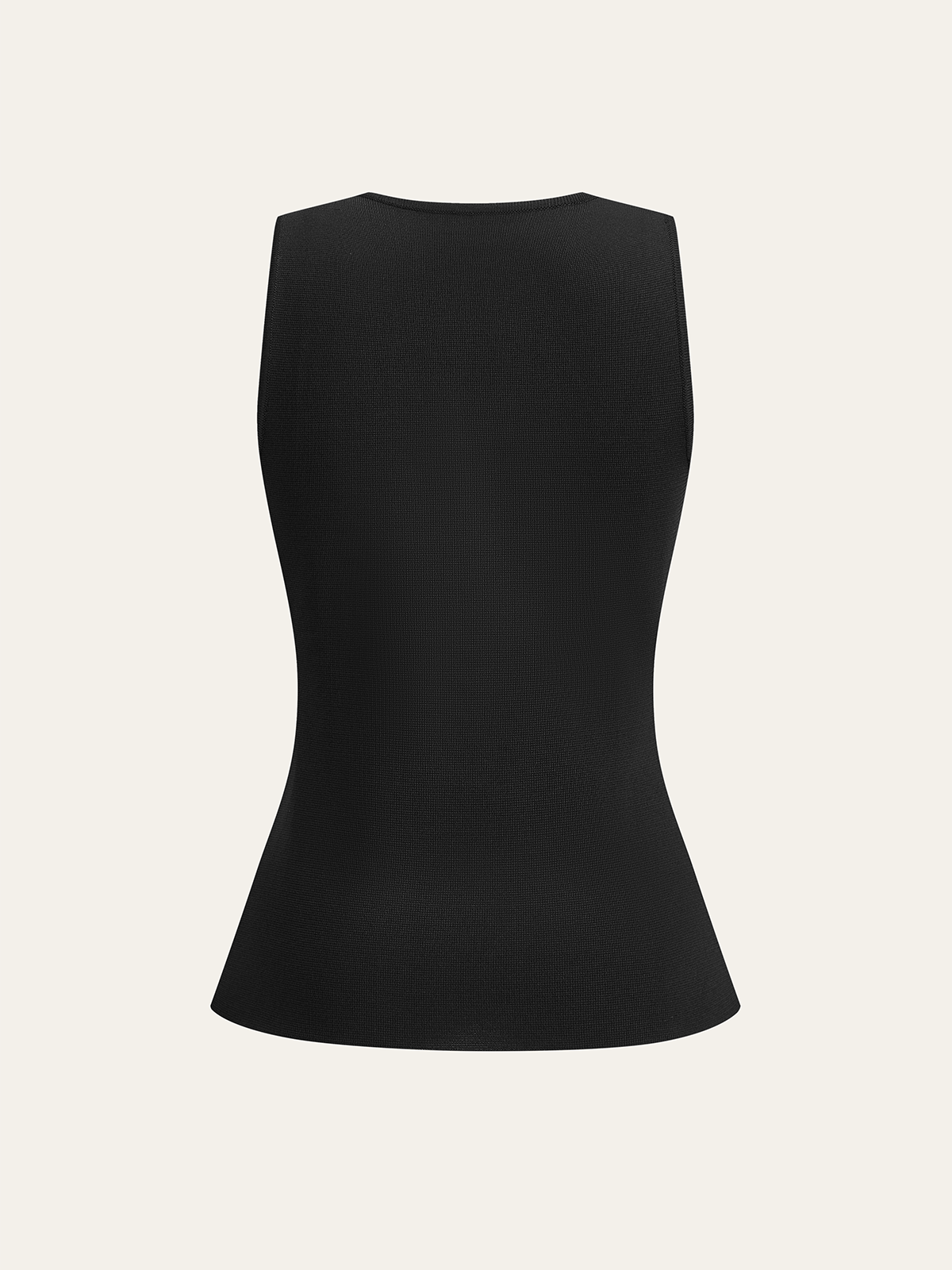 Metal Decor Sleeveless V-Neck Vest-Chicvia