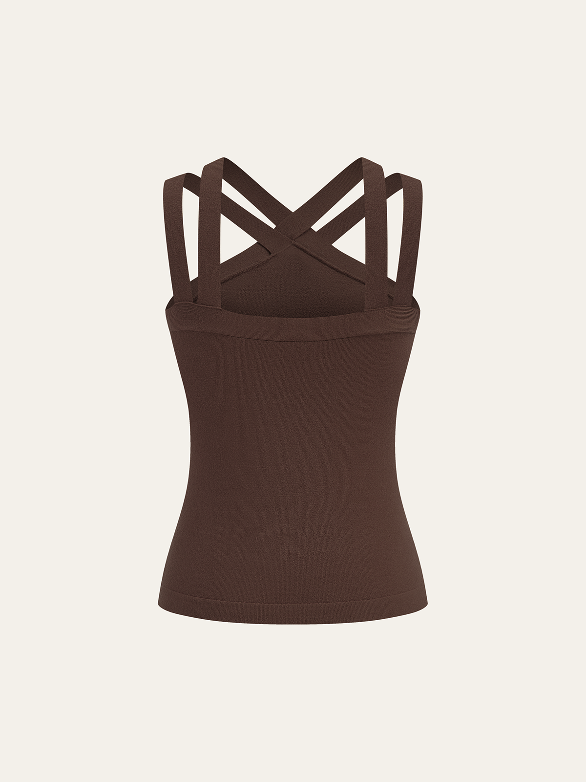 Metal Decor Cross-Strap Tank Top-Chicvia