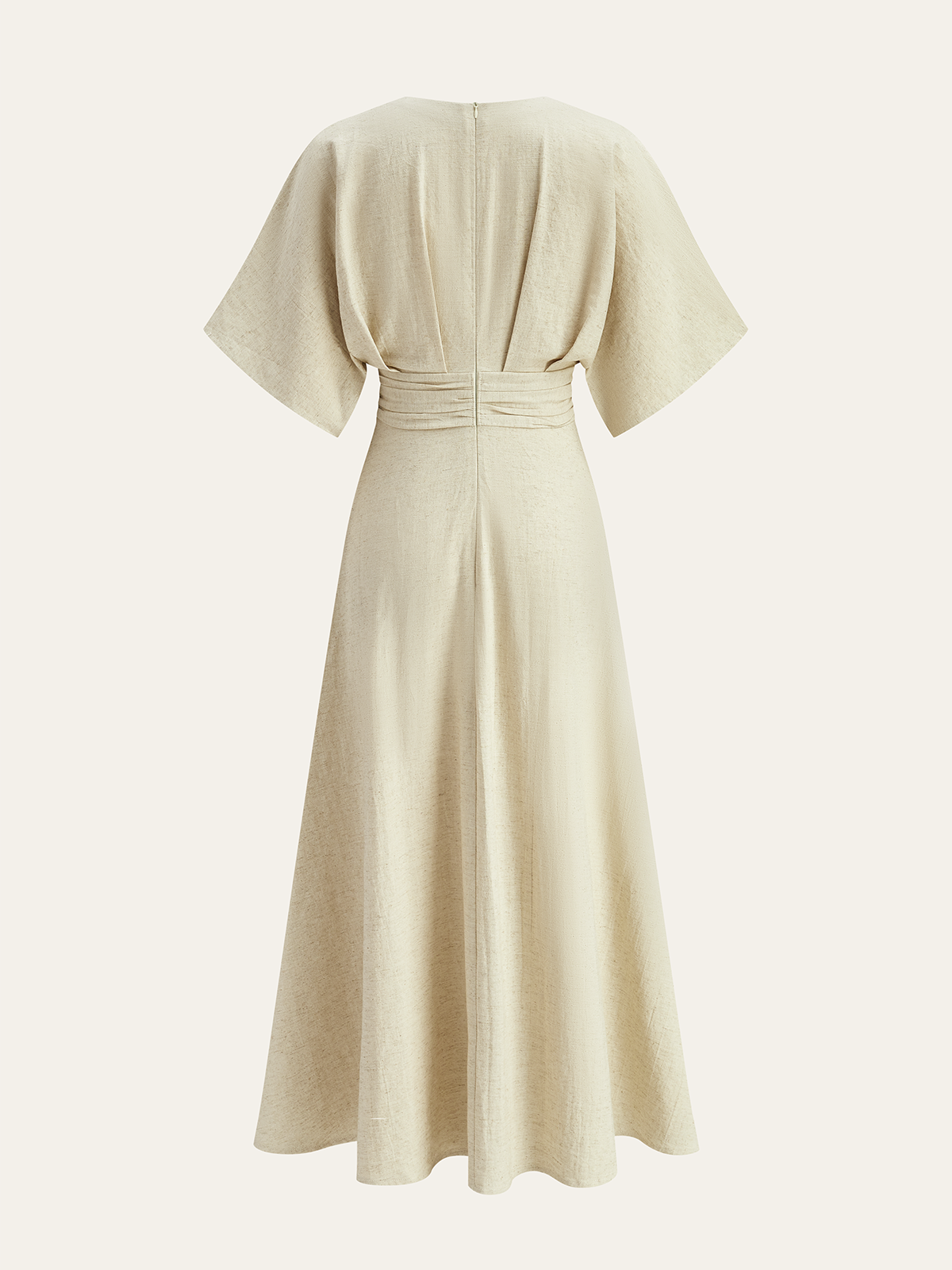 Metal Decor Ruched Midi Dress-Chicvia