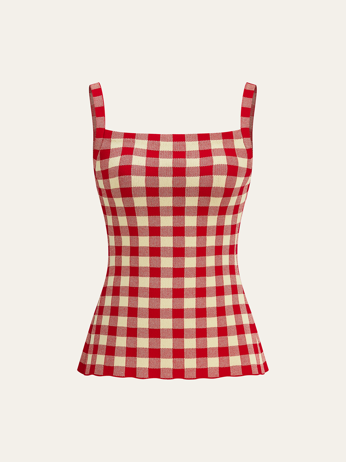 Gingham Print Pants Set-Chicvia