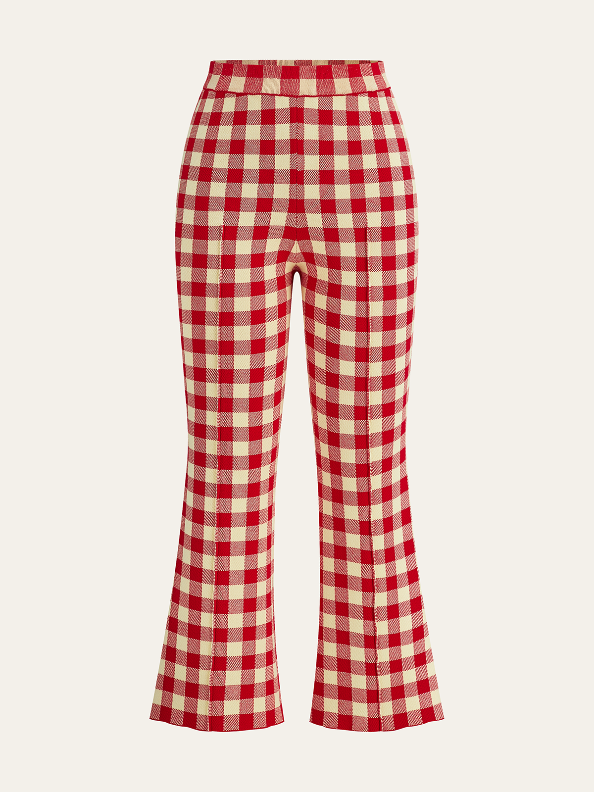 Gingham Print Pants Set-Chicvia