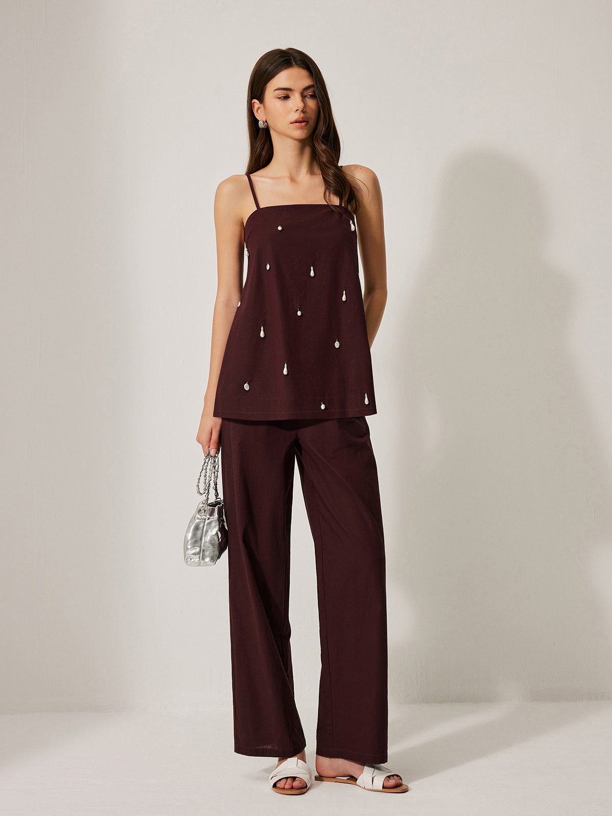 Cotton & Linen Pants Set With Pockets-Chicvia