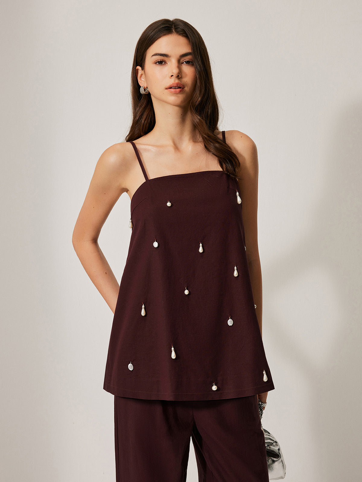 Cotton & Linen Pants Set With Pockets-Chicvia