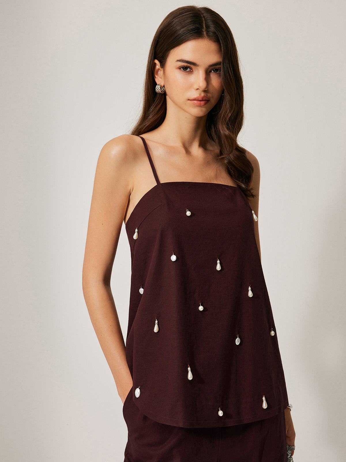 Cotton & Linen Pants Set With Pockets-Chicvia