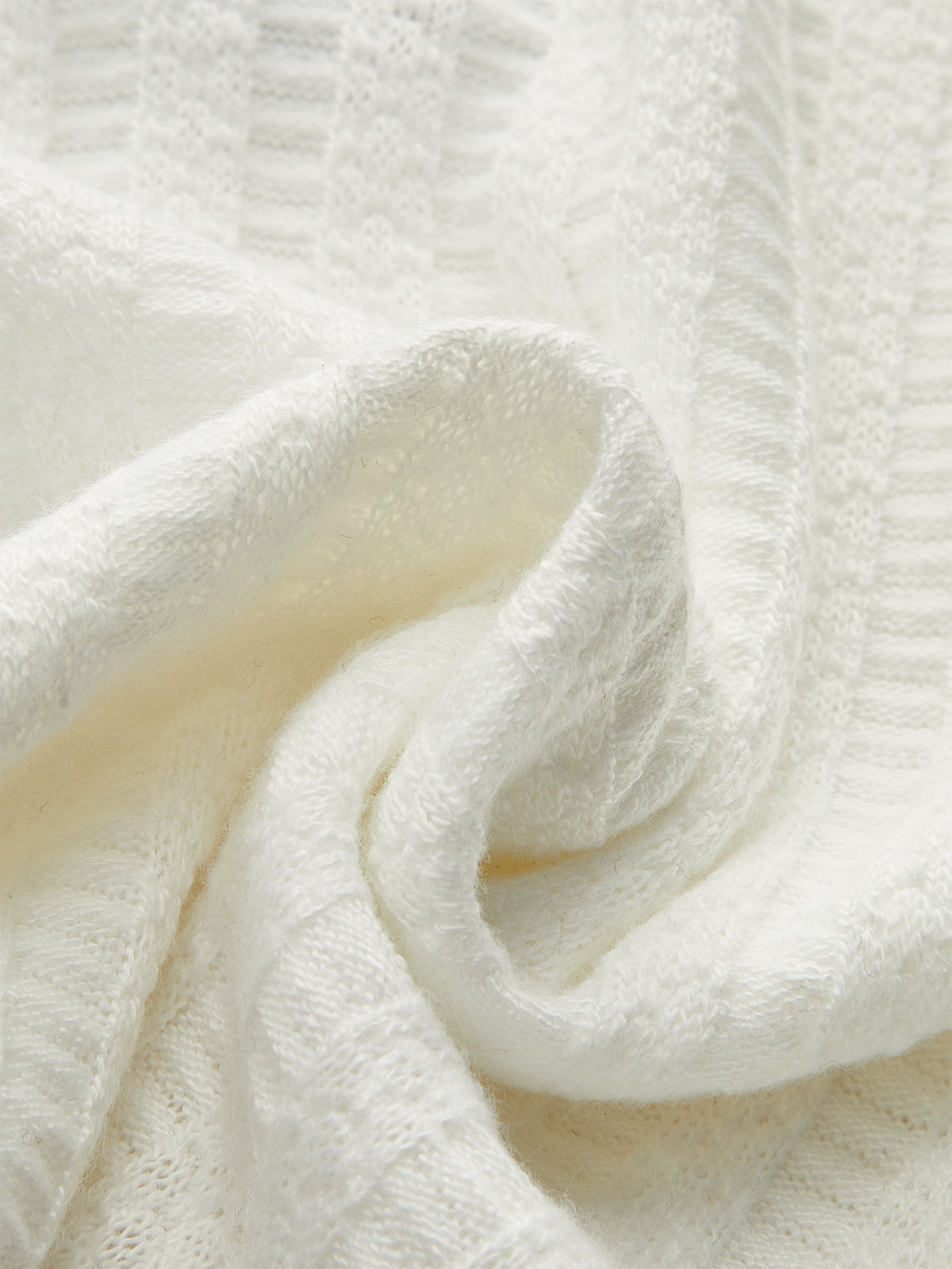 Denim-Collar Knit Polo Top with Metal Button-Chicvia