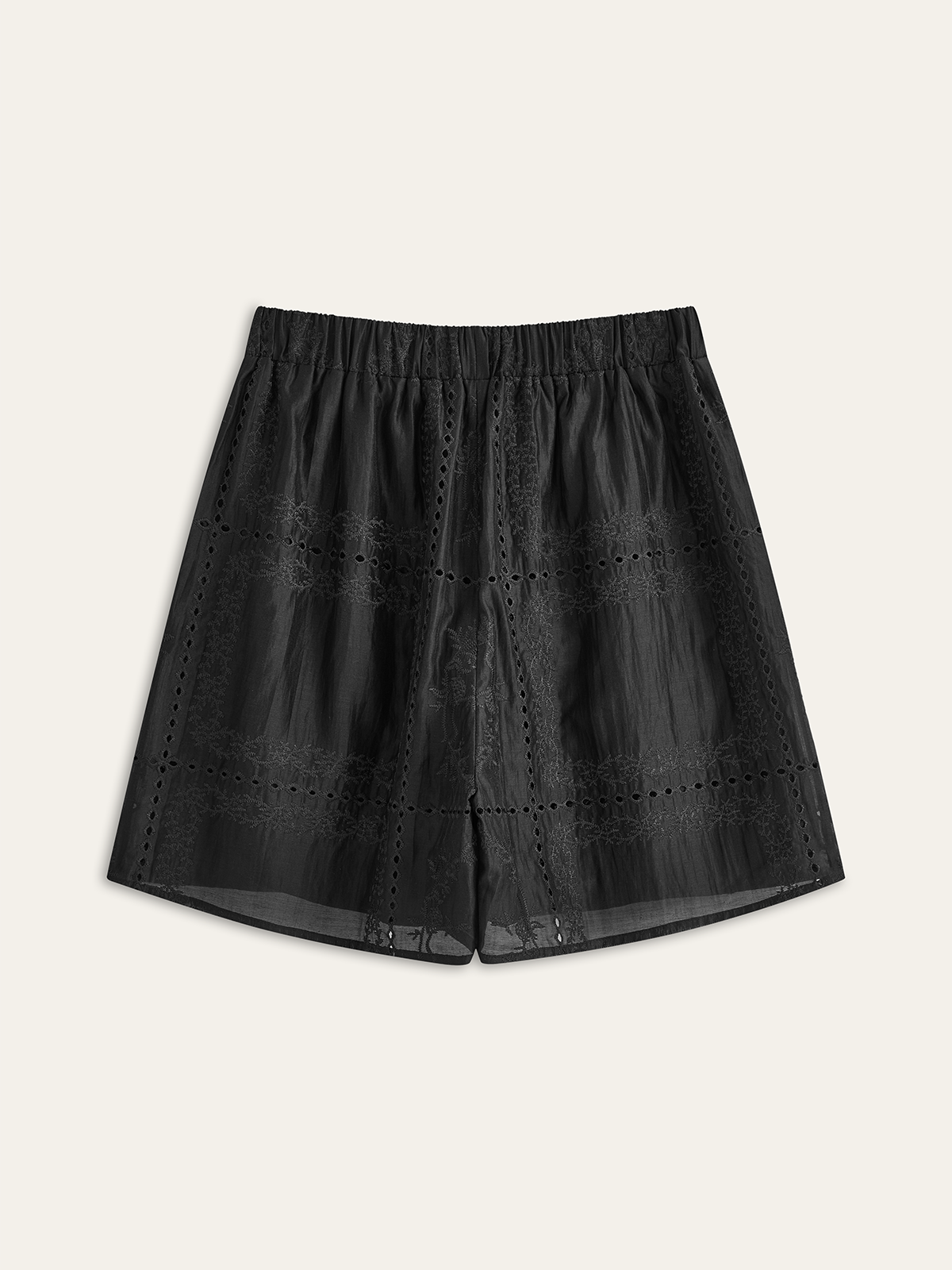 Embroidery Detail Long Sleeve Shorts Set-Chicvia