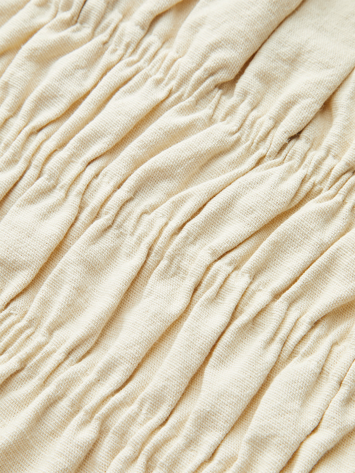 Cotton & Linen Strapless Smocked Peplum Top-Chicvia