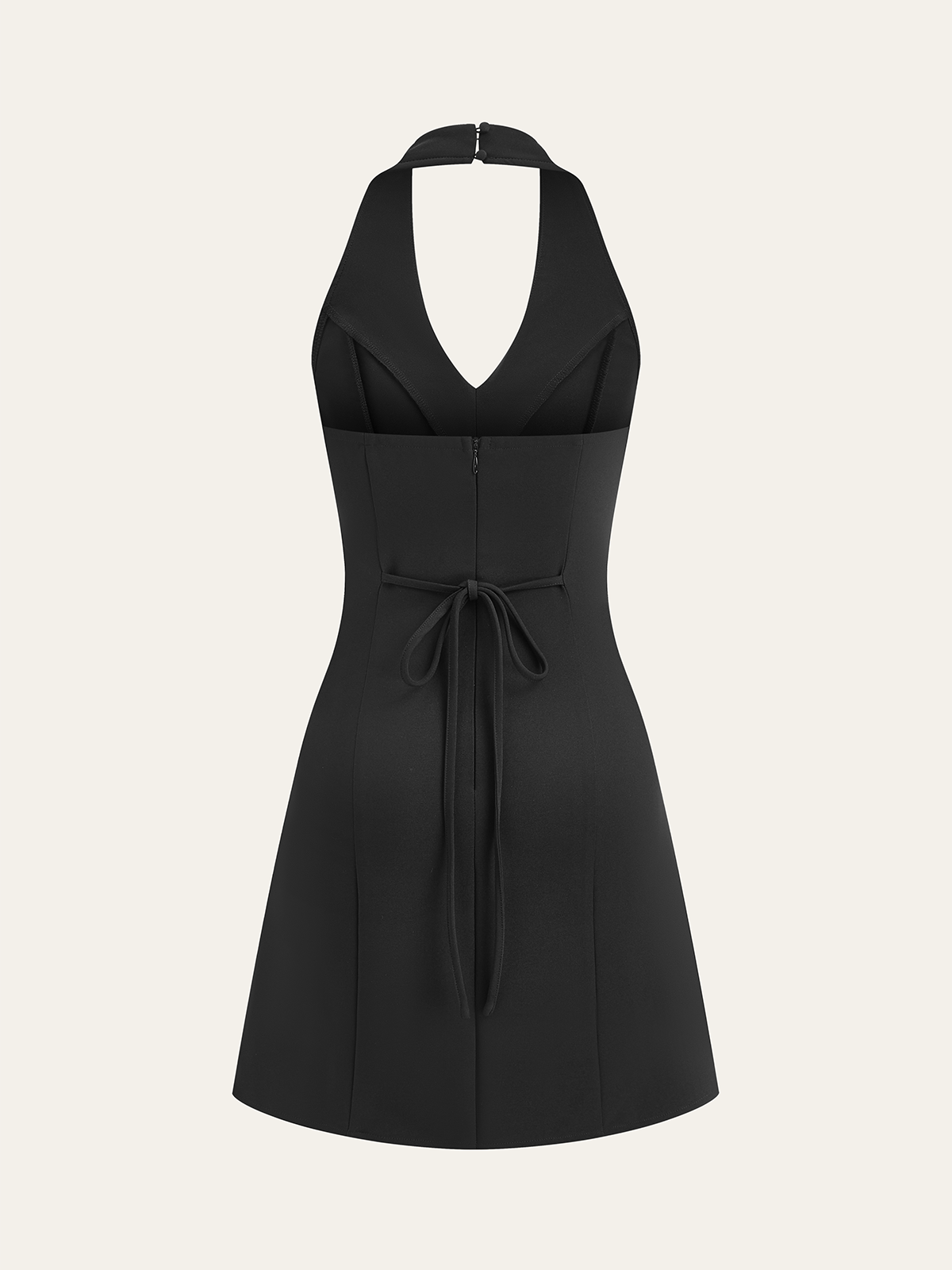 Metal Button Halter Dress-Chicvia