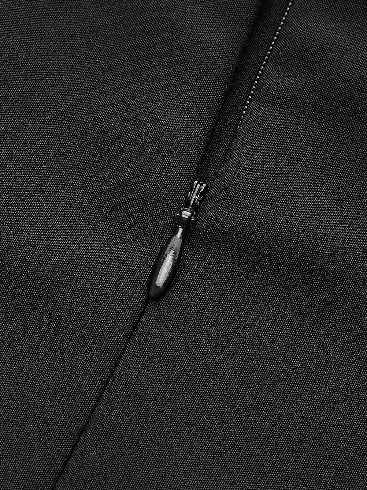 Metal Button Halter Dress-Chicvia