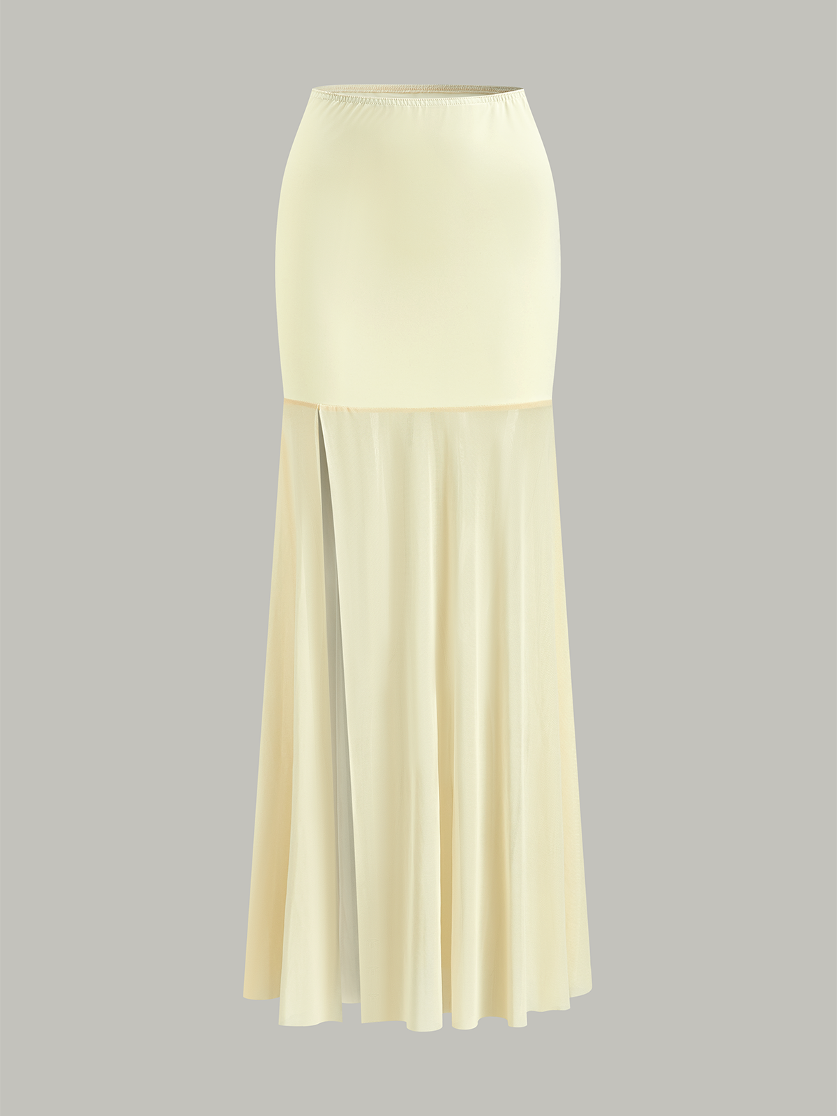 Halter Neck Crop Top and Mesh Paneled Skirt Set-Chicvia